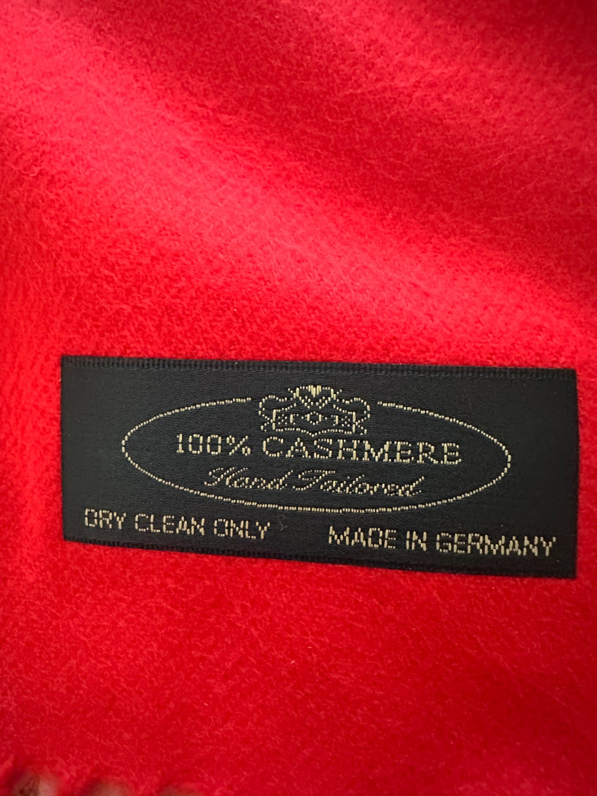 New Unisex Cashmere Red Scarf 64 inches by 12 inches Made in Germany
