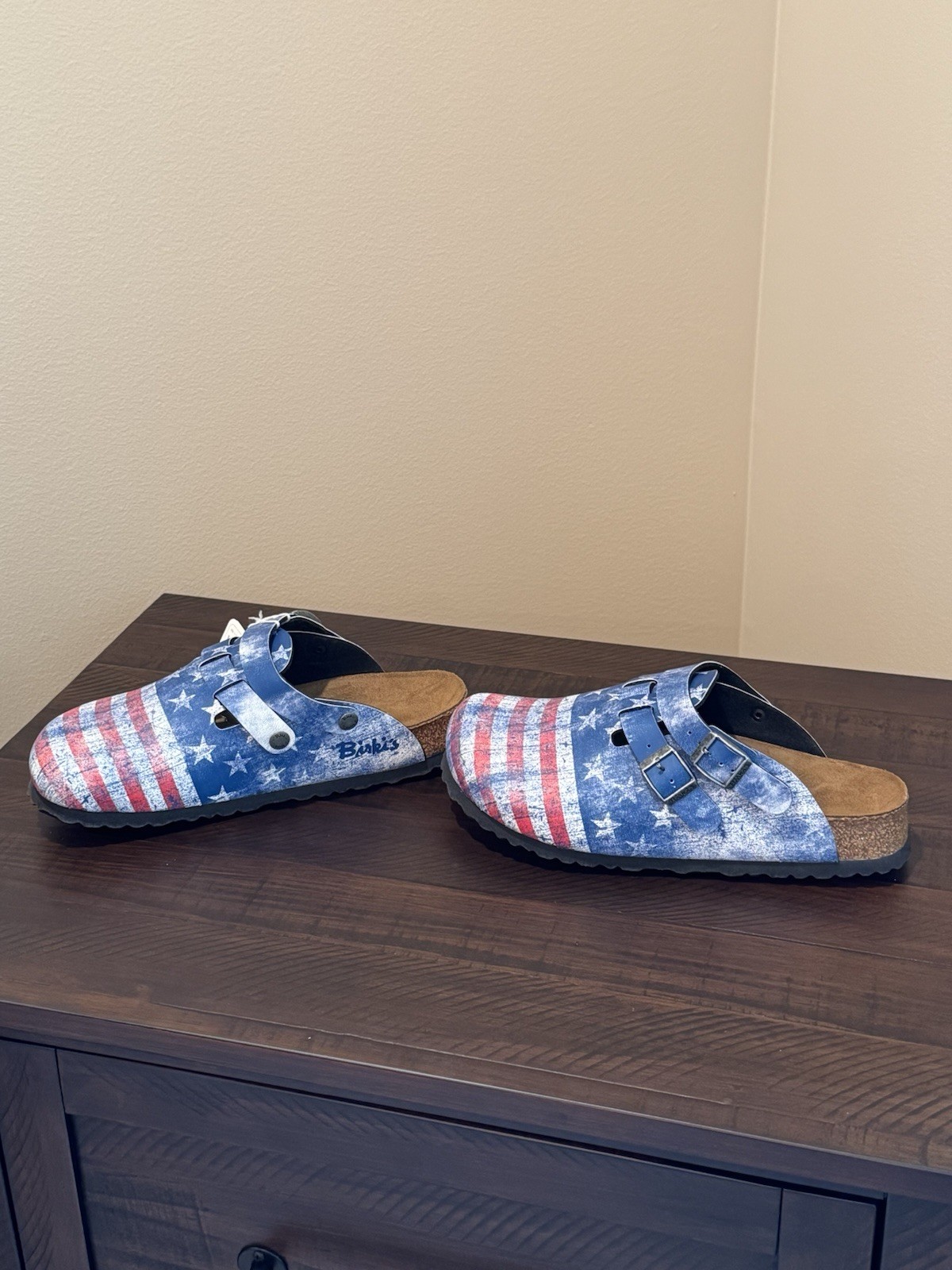 USA Flag Birkenstock Boston / Birki’s Kay w/convertible back strap EU 41 US 10