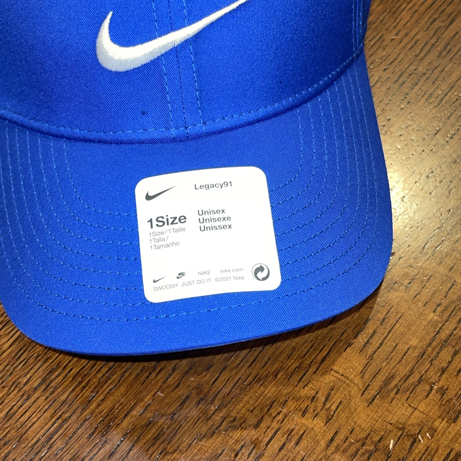 NWT Nike Legacy 91 Blue with White Swoosh Adjustable Hat Cap DH1640 480