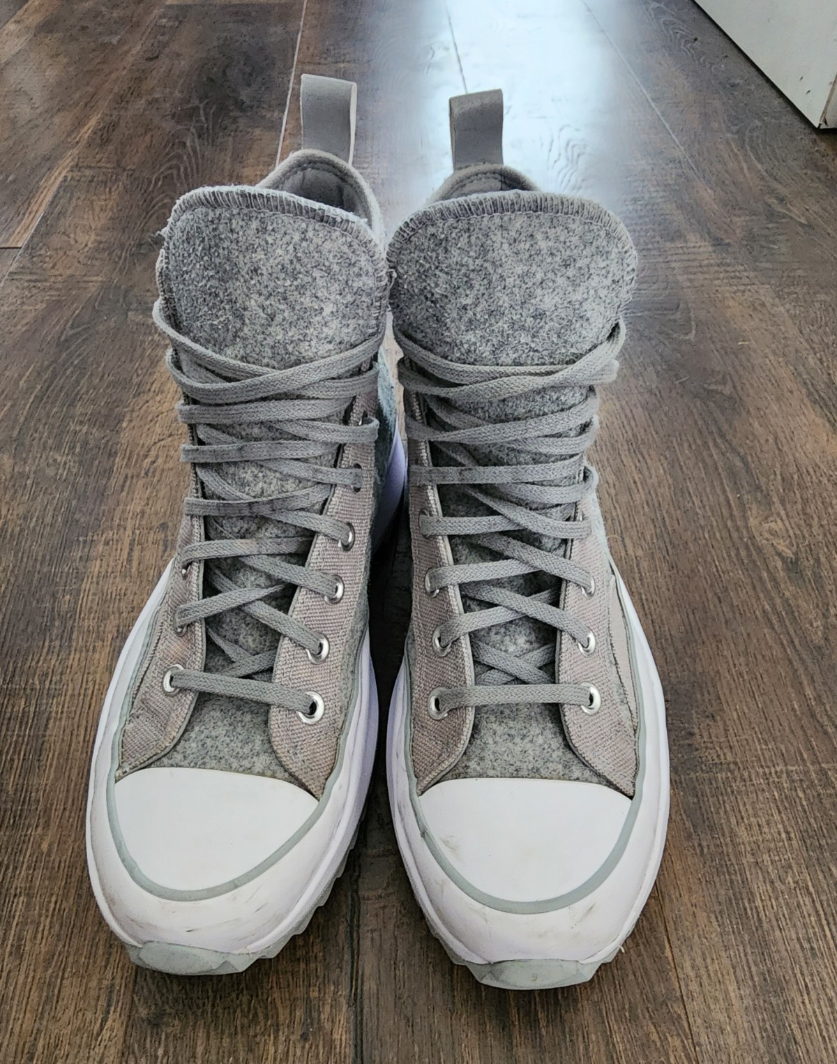 Converse Run Star Hike High Top Sneaker Black Ice Ash Stone Gray White Lace