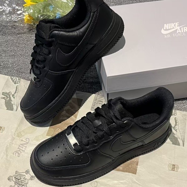 US Nike Air Force Triple Black/Brown Low Top Sneakers For Men