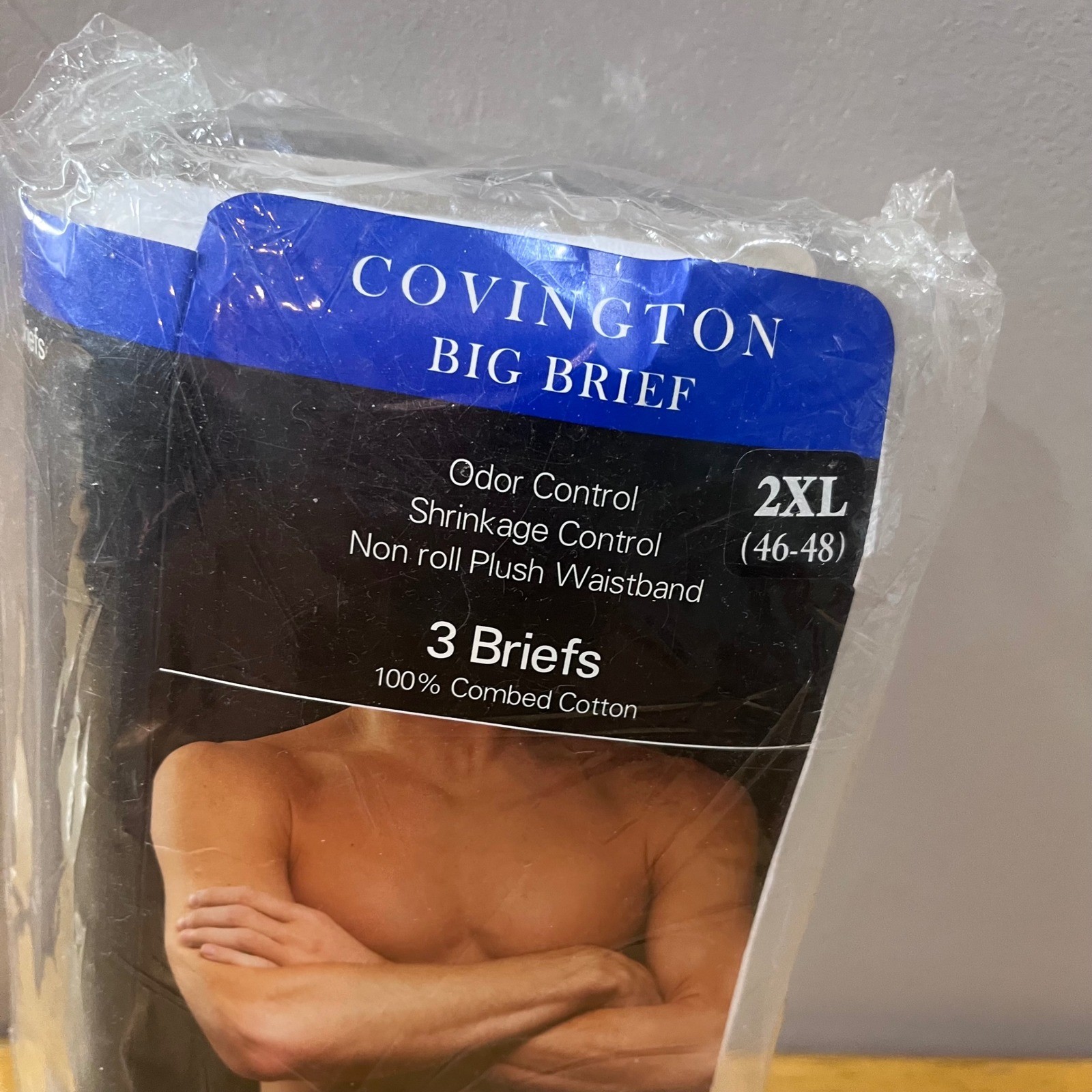 Covington Big Briefs 3-Pack White 100% Combed Cotton Mens Size 2XL 46-48 New