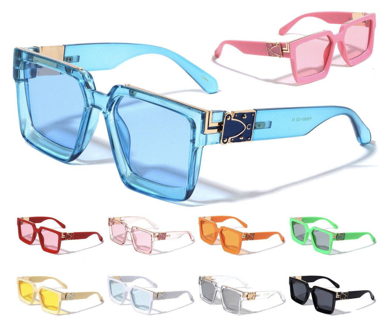 MEN OVERSIZED THICK SHADES SQUARE SUNGLASSES RETRO DESIGNER FASHION CLASSY 2023