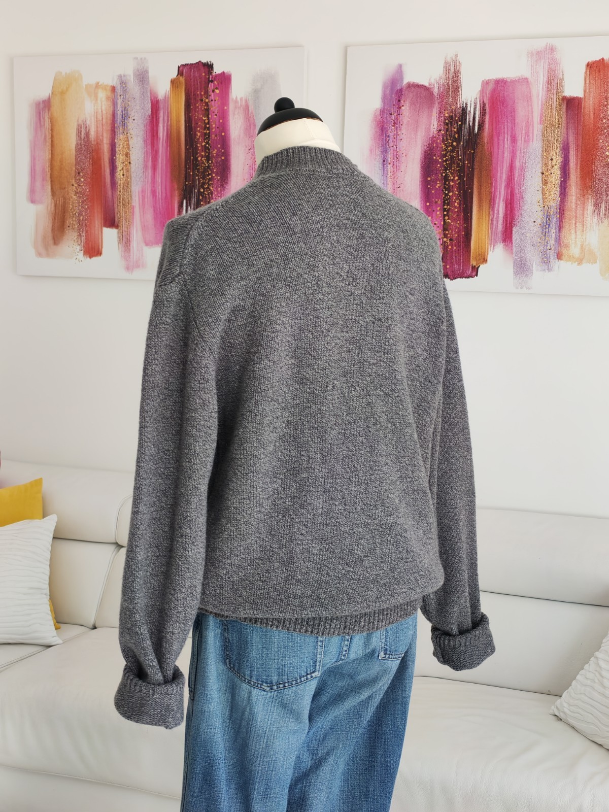 Pull Love Firenze 100% wool mens jumper size XXL grey