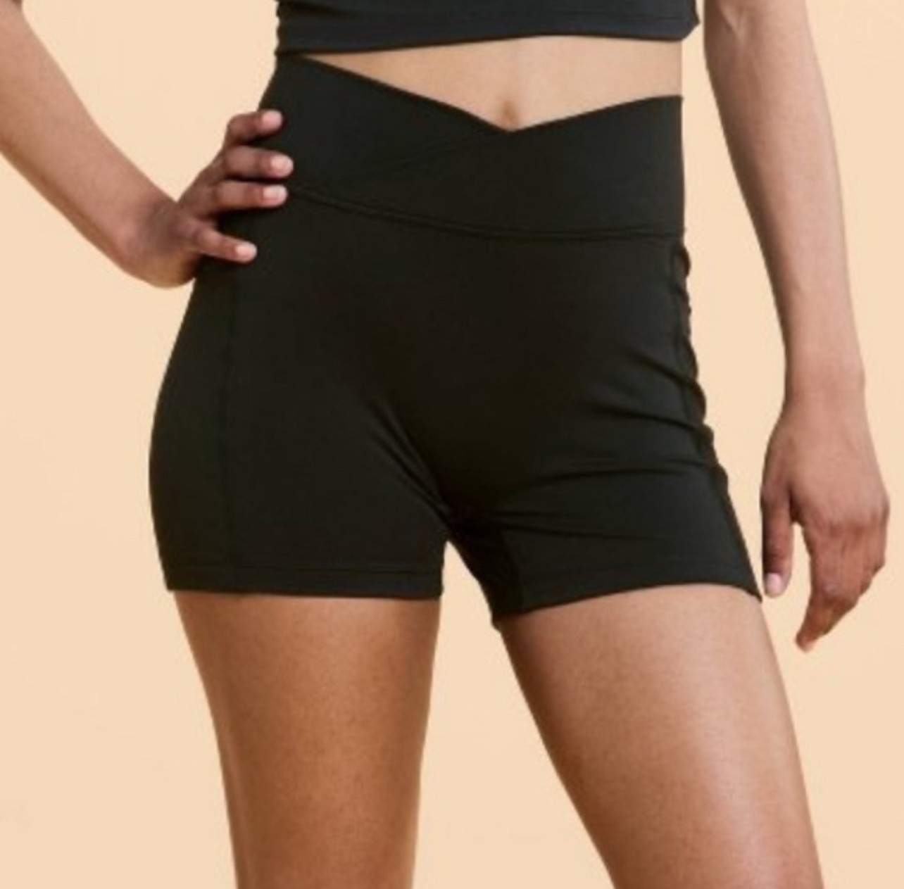NWT~ Blogilates sz XL Cool Blue Crisscross Scrunch Bike Shorts Ruched Booty 1785