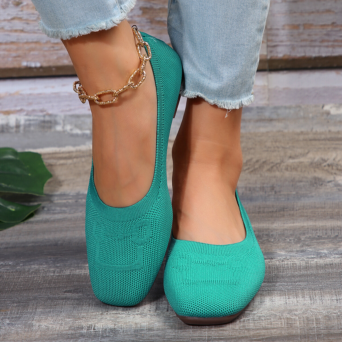 Womens Ballet Flats Comfortable Soft Casual Square Toe Slip-Ons Casual Shoes New