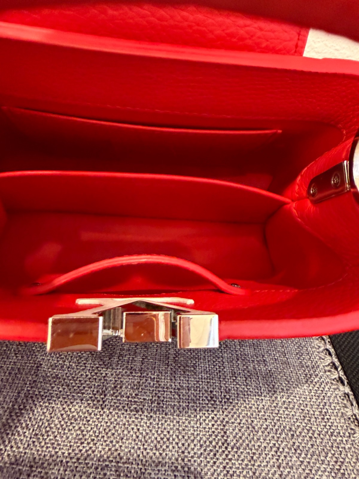 Pre-Loved Louis Vuitton LV X Yayoi Kusama Taurillion Capucines Mini Red White