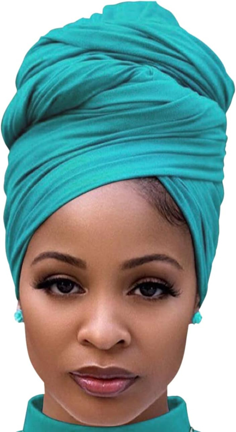 Head Wraps for Black Women Stretch Head Scarf Long African Hair Wraps Turban Hea