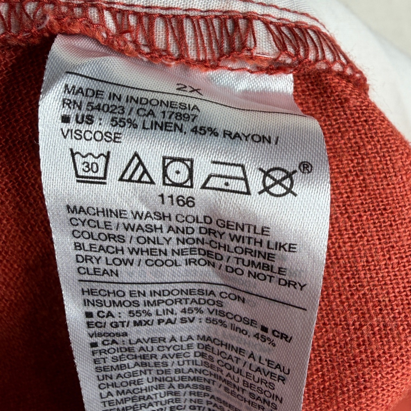 New Old Navy Linen Blend Comfort Waistband Short size 2X Orange