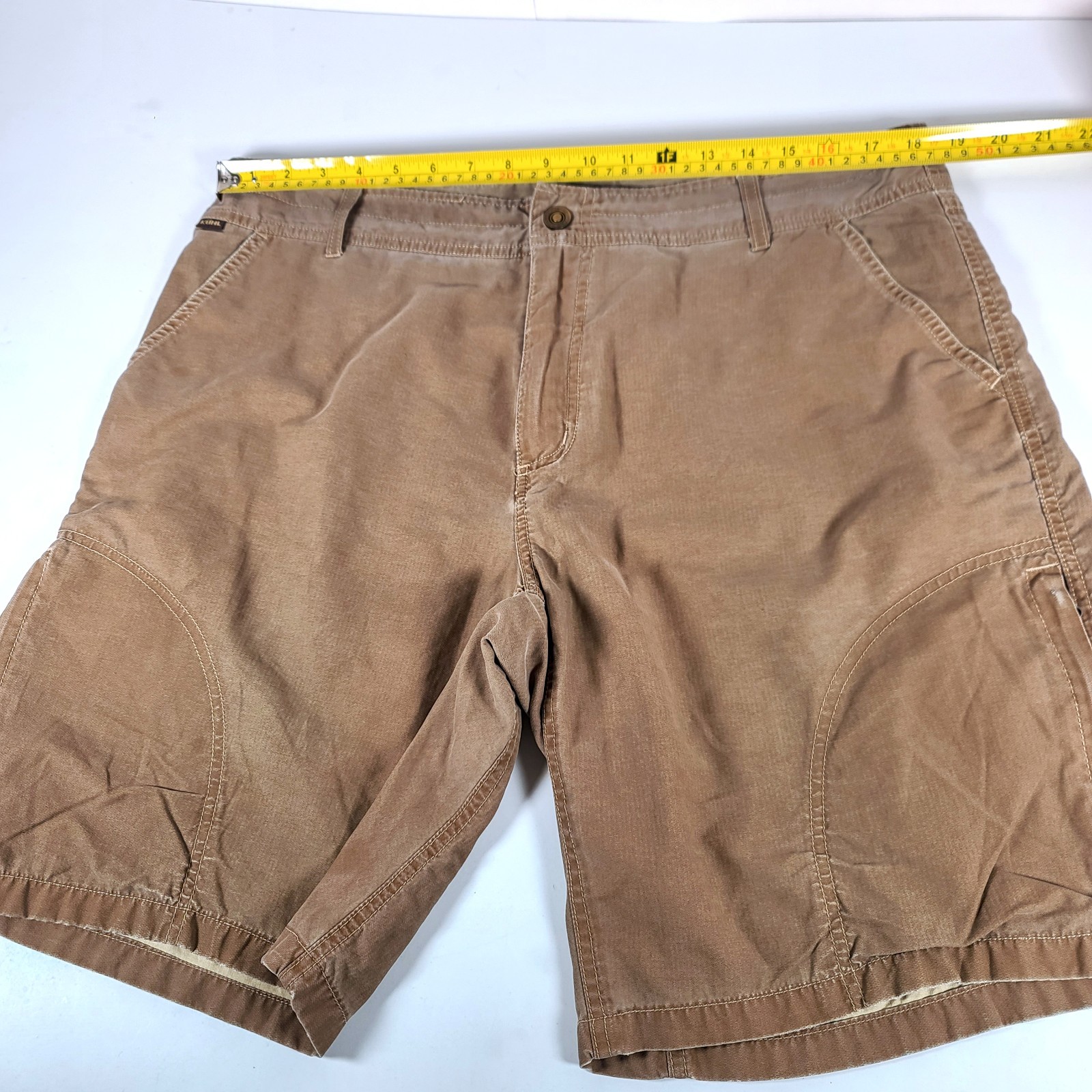 Kuhl Revolvr Cargo Shorts Men’s 36 Brown Nylon Cotton Quick Dry Zipper-Pockets