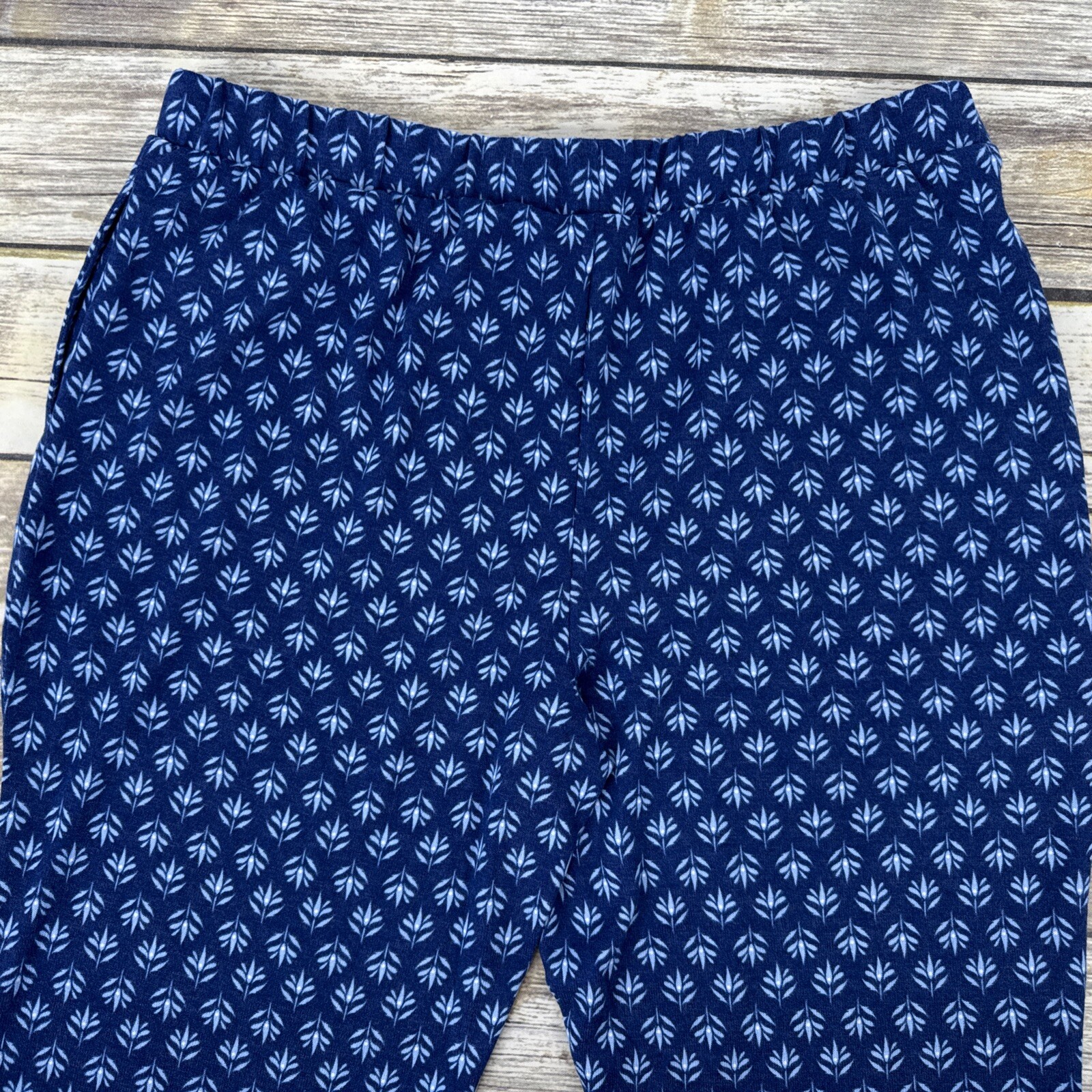 MUK LUKS Hacci Knit Novelty Pajama Set With Eye Mask Size L Navy Lotus NEW