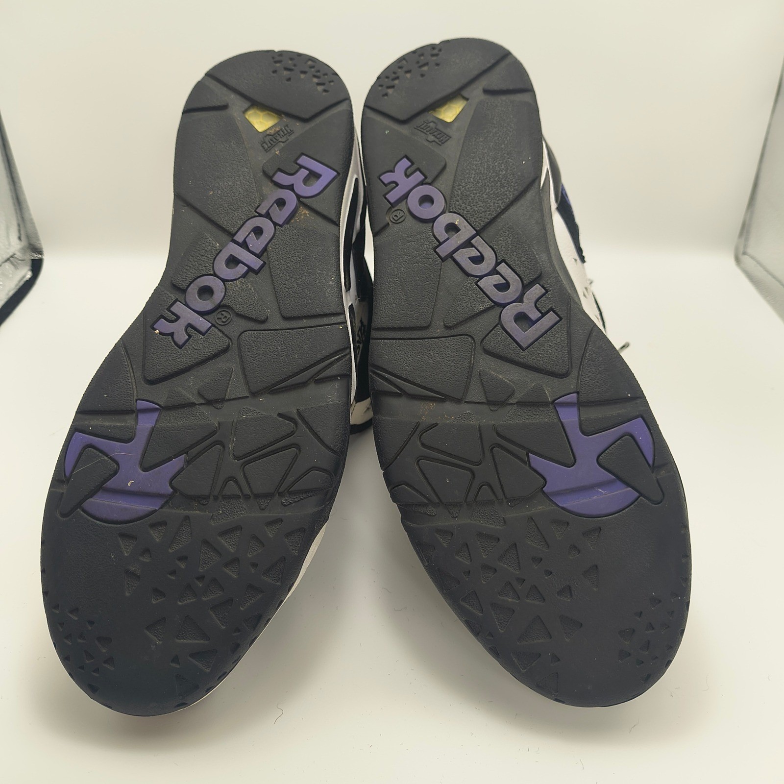Reebok Pump Blacktop Battleground White Black Purple Mens Size 13 High Top
