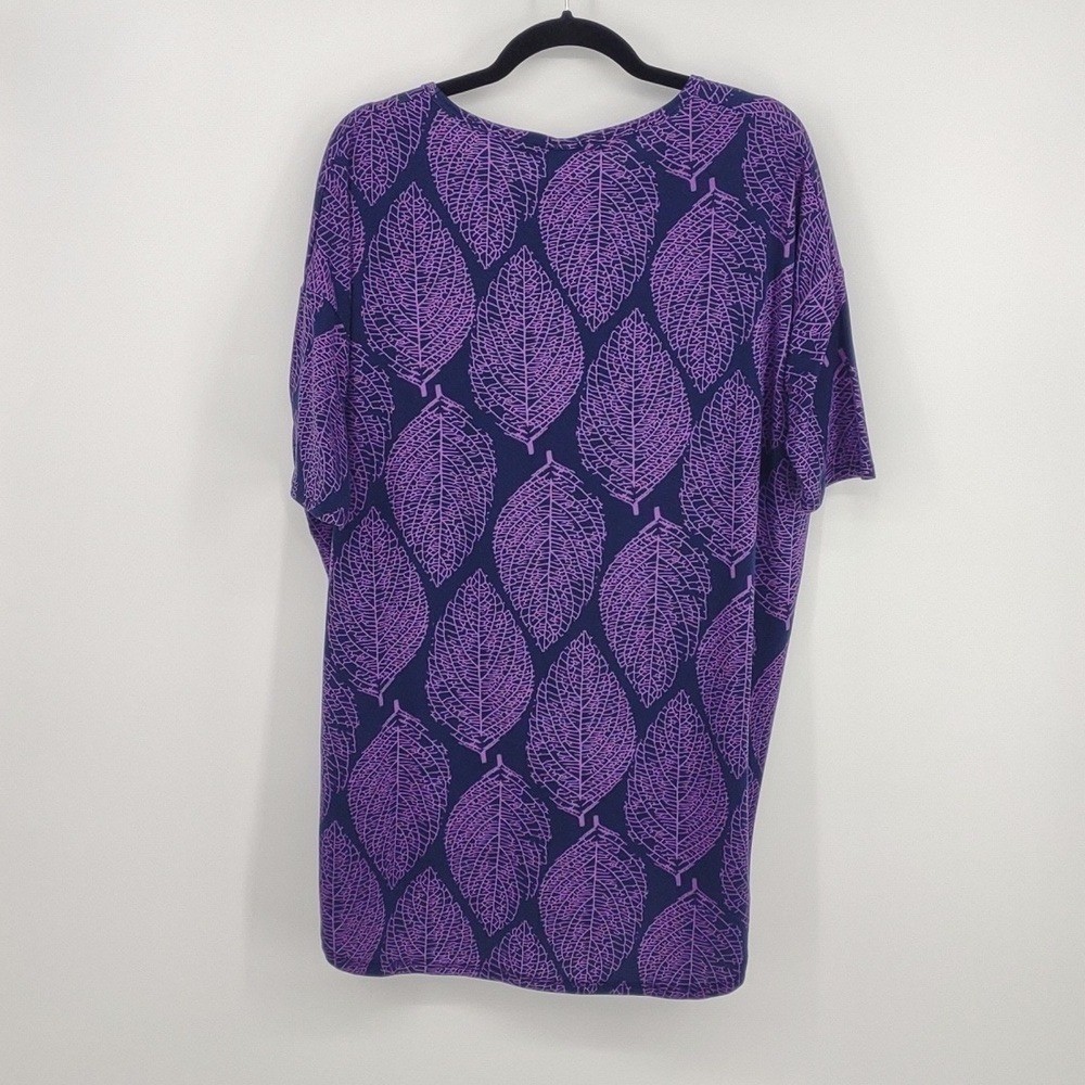 Lu La Roe Irma Tee navy with purple leaves leaf shirt