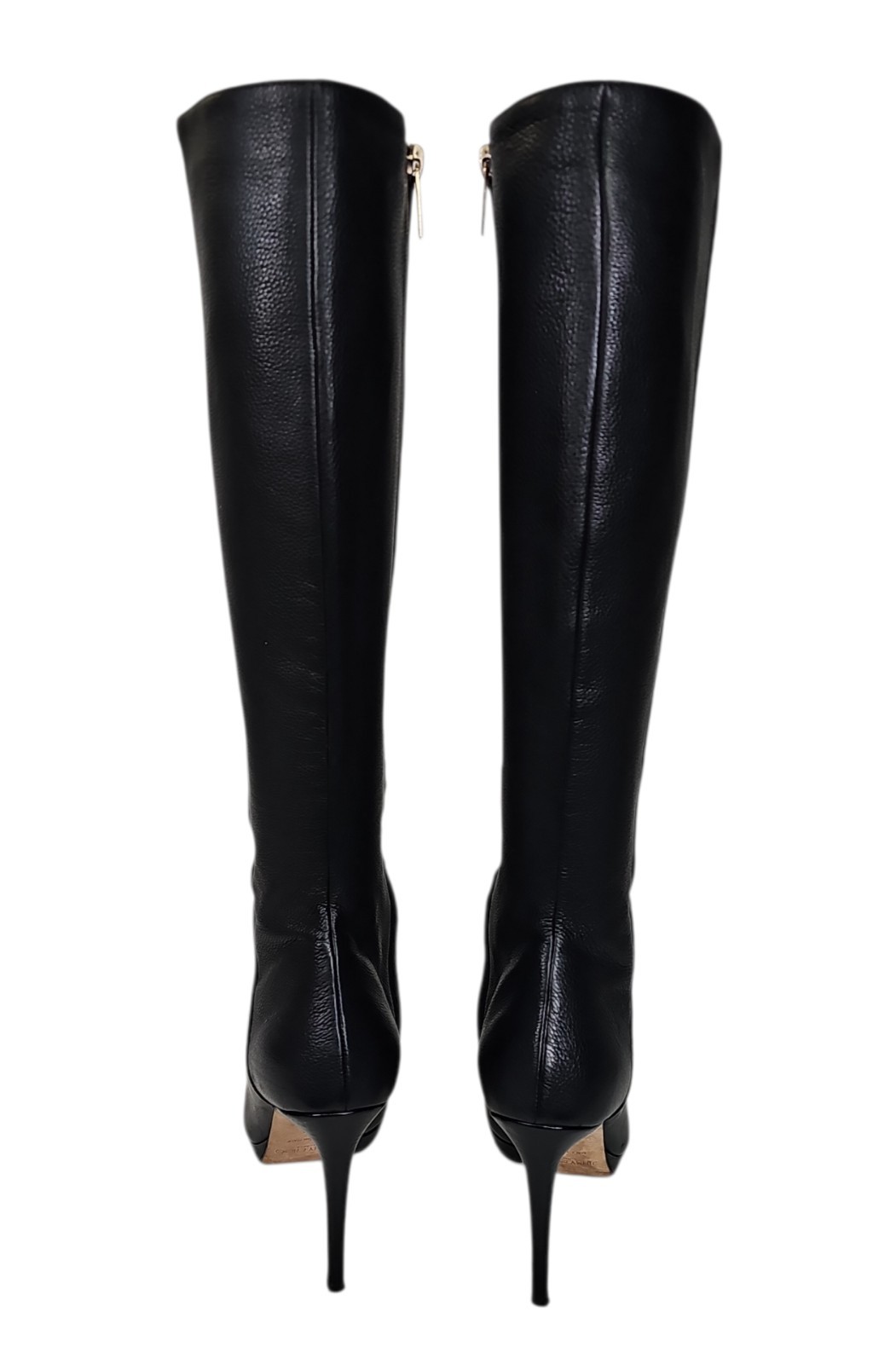 JIMMY CHOO Hoxton 100 Black Textured Leather Tall Boots 39 / 9 US