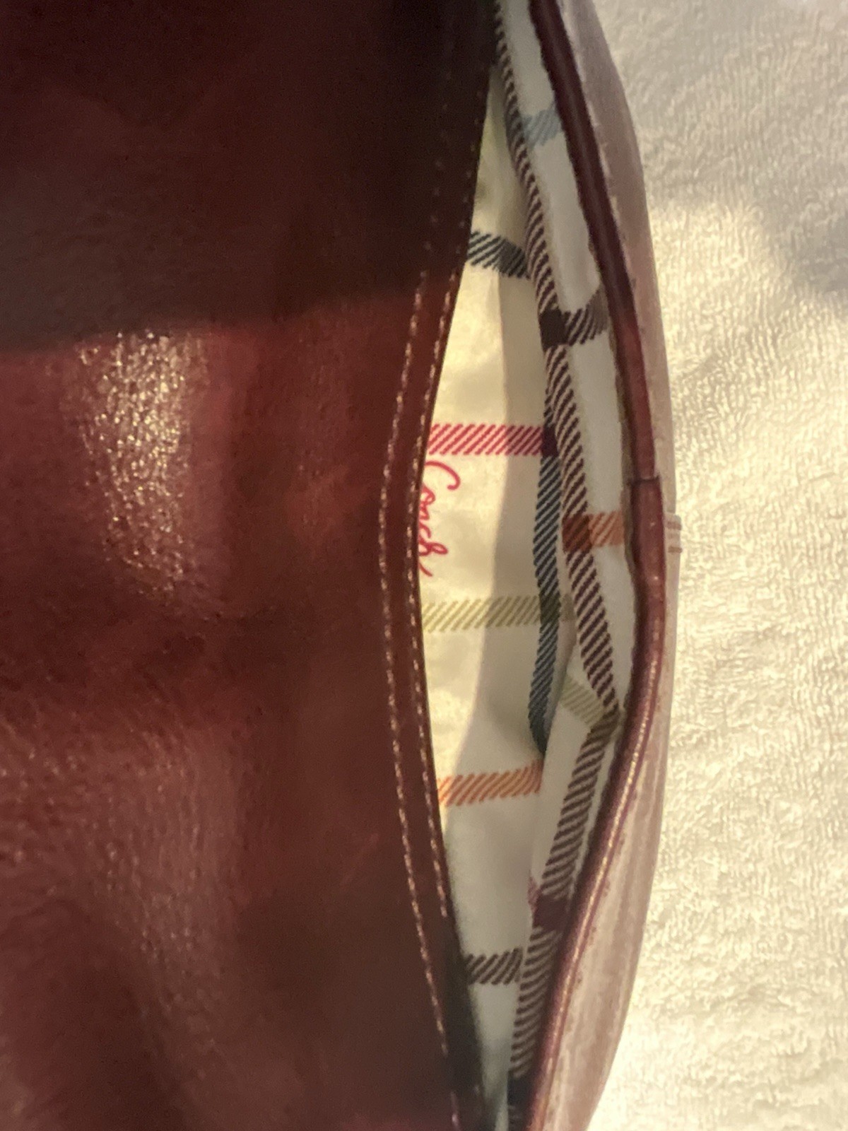 Vintage Coach Bleecker Legacy Tattersall Flap Shoulder Bag Leather Y2K 11427