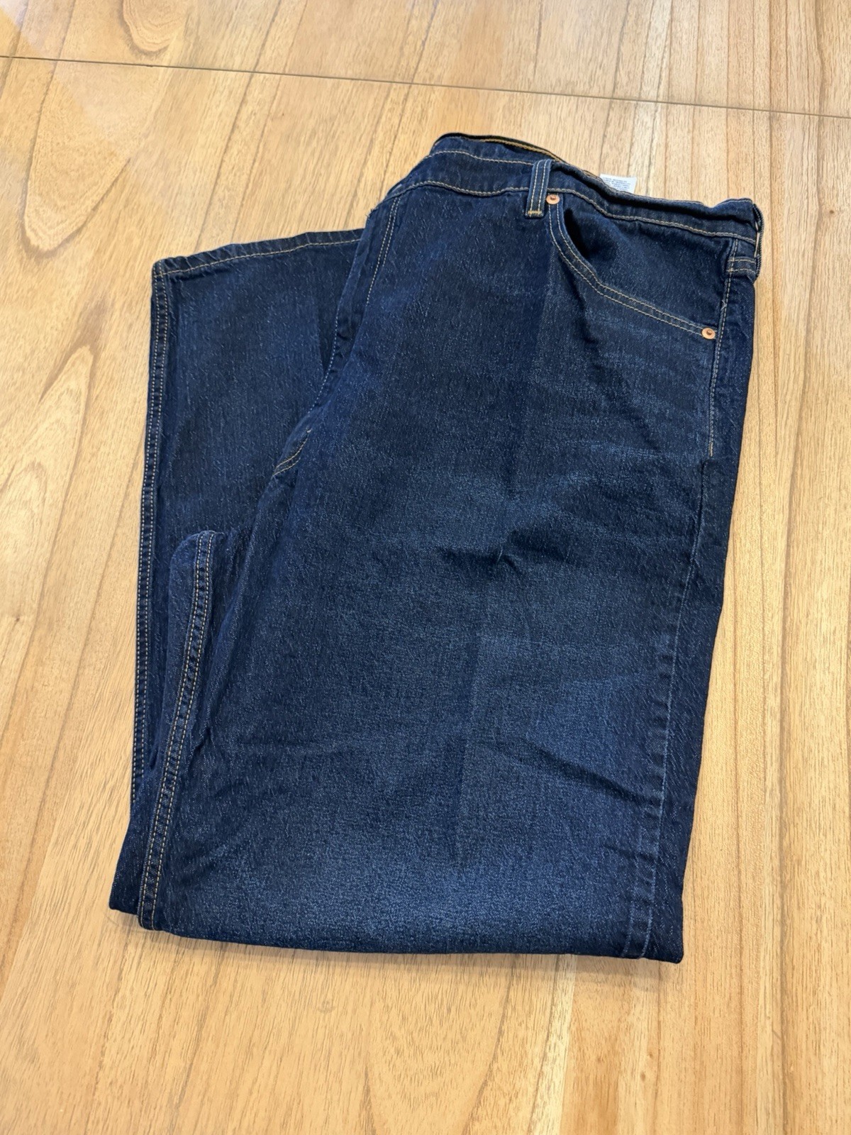 Levis 505 Jeans Mens 48×32 Dark Wash Straight Leg Big Tall Denim Clean