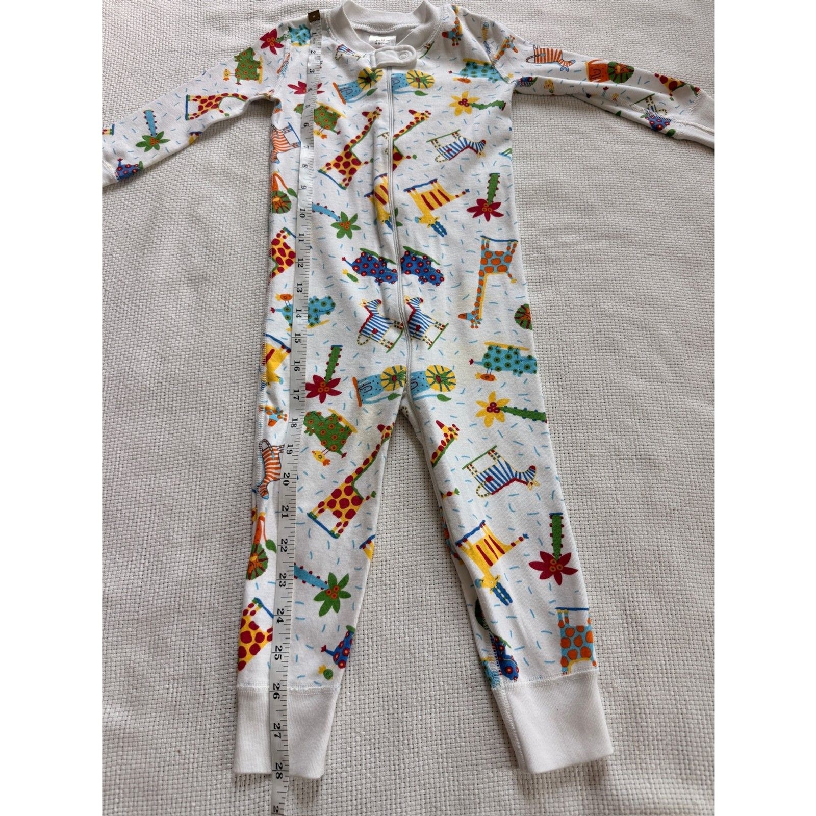 Hanna Andersson Organic Cotton Sleeper Pajamas 18-24 Months 80 cm Animal Print