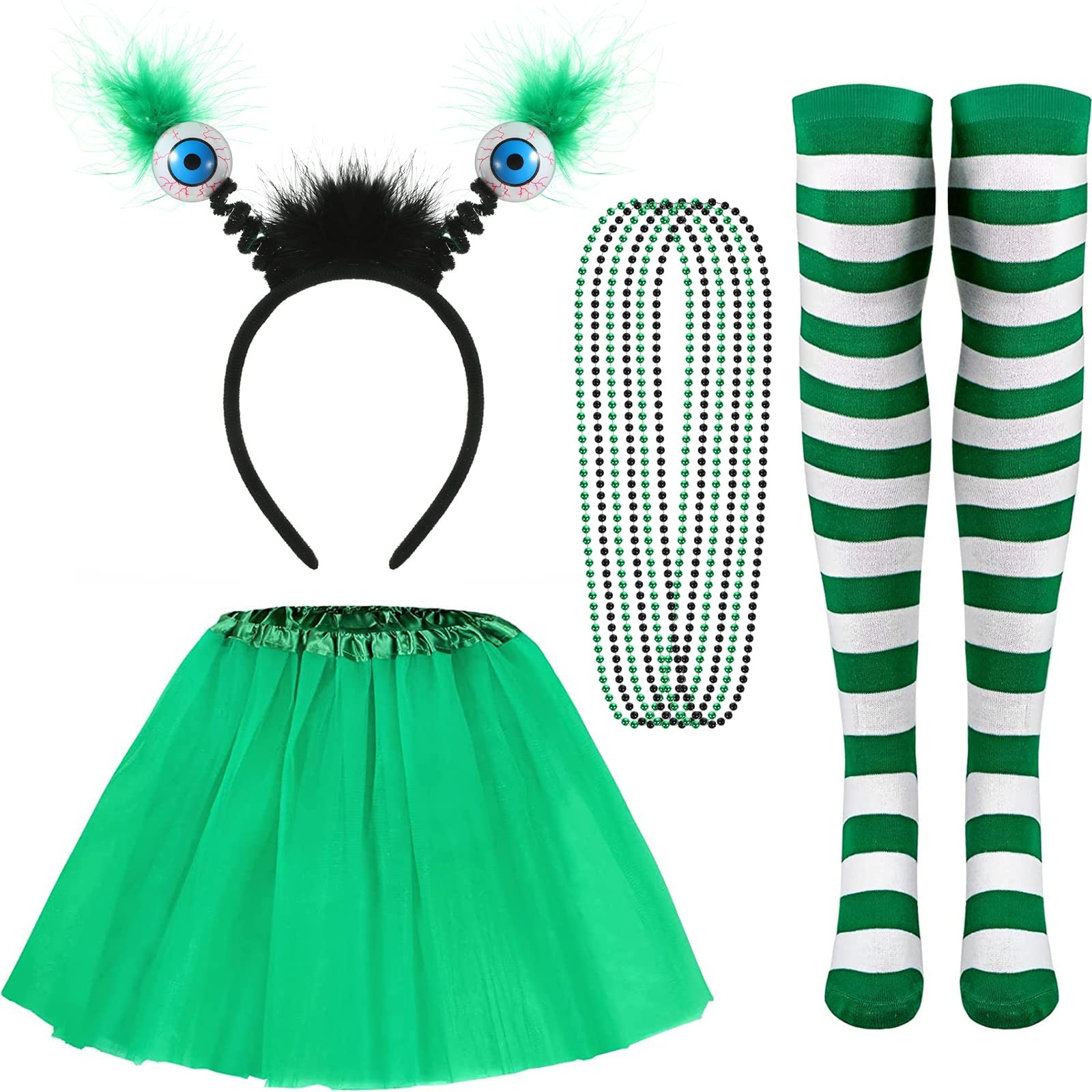 Sintege 9 Pcs Halloween Headband Costume Set about 40 cm/ 15.75 inches, Green
