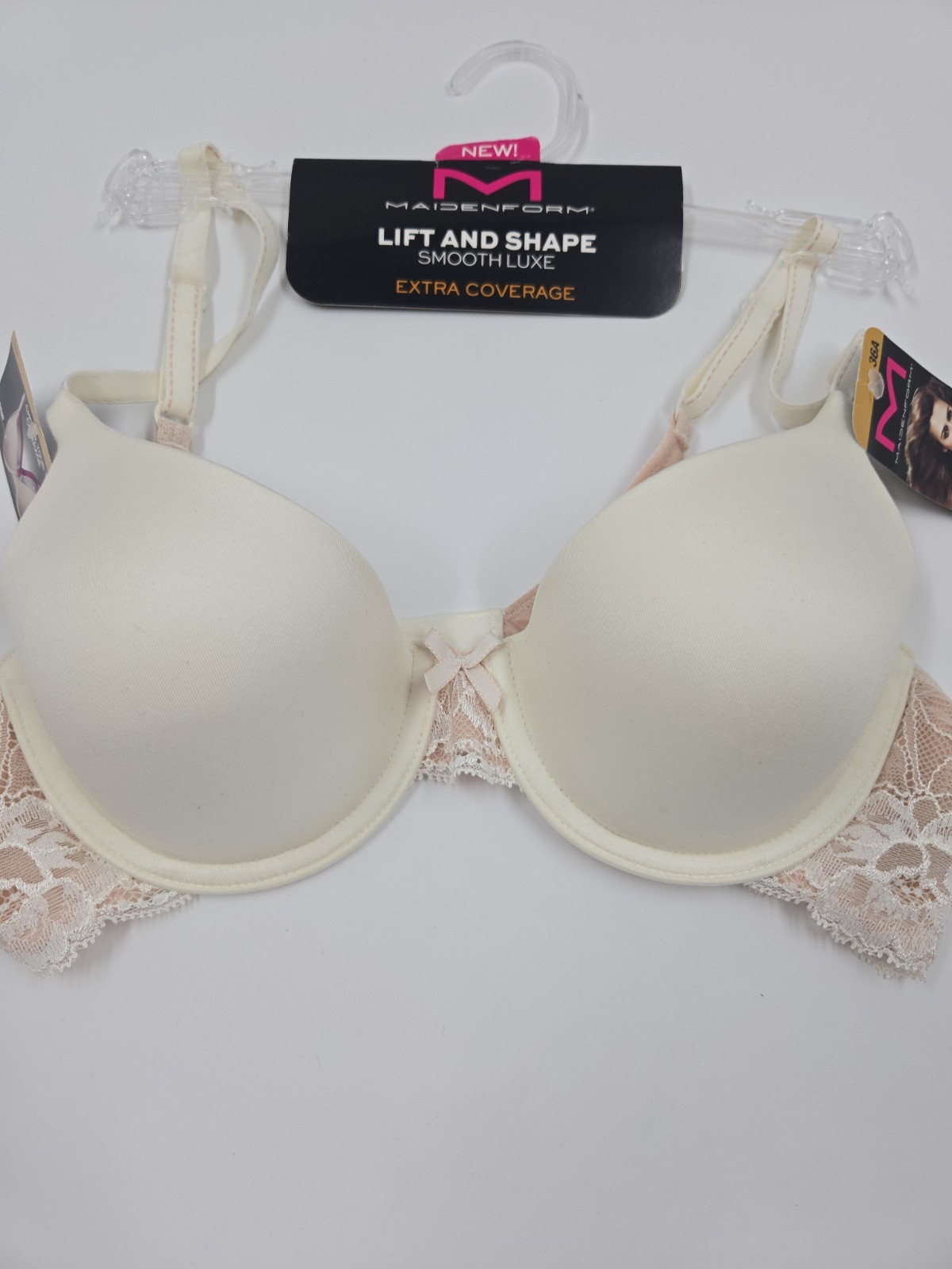 Maidenform Lift & Shape Smooth Luxe Extra Coverage 36A T-shirt Bra In Ivory