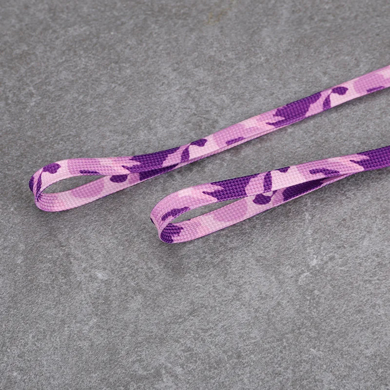 1 Pair Flat Shoelace Cream Camouflage Print Shoelaces for Sneakers AF1 0.8CM Wid