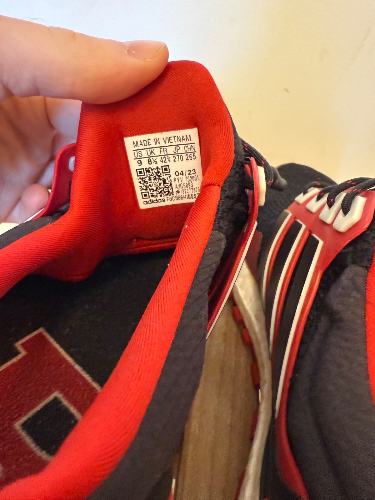 Adidas UltraBoost 1.0 NCAA Pack “Scarlet Knights”—Size 9 US