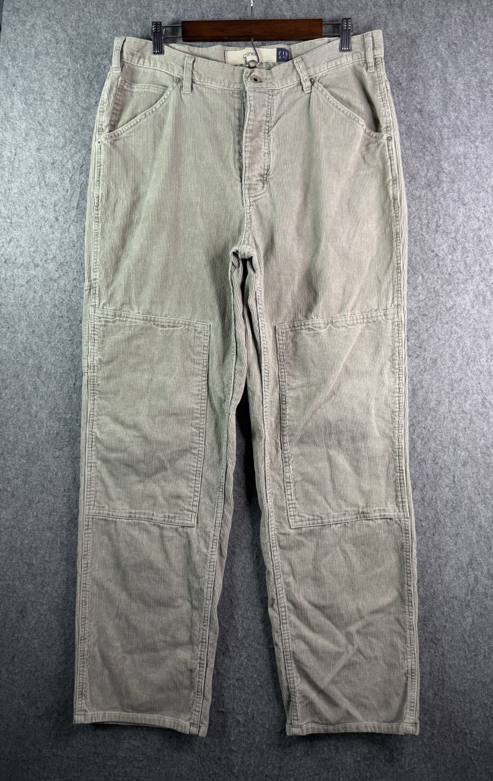 Gap Miner Double Knee Button Fly Wide Leg Corduroy Pants Men’s 35×34 (fit 35×32)