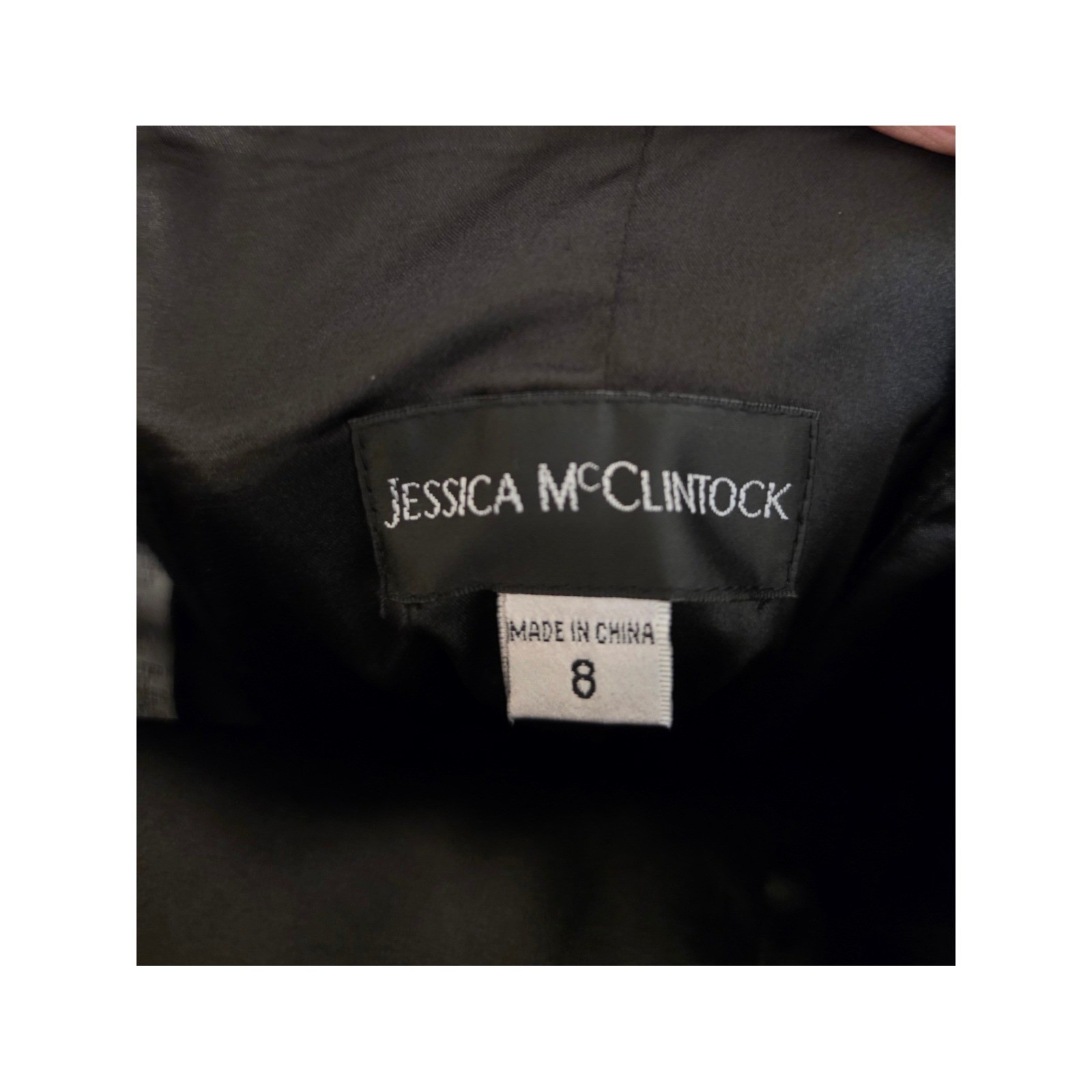 Jessica McClintock Black Strapless High Low Chiffon Formal Promcore Dress Size 8