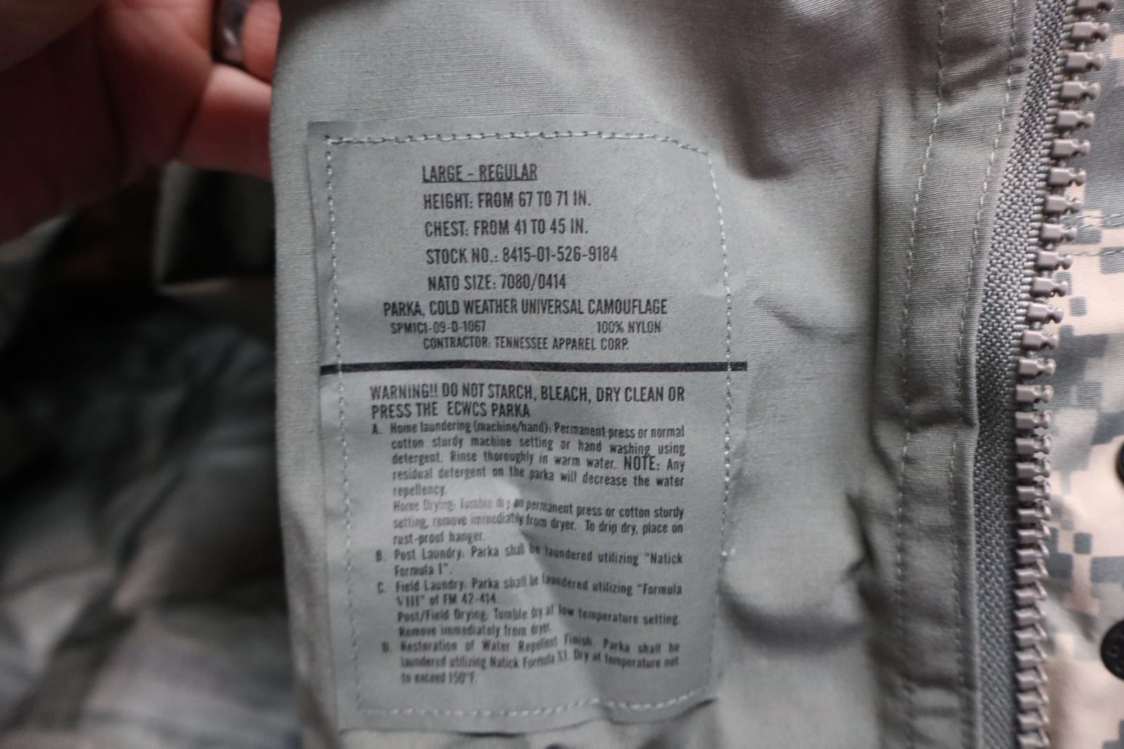Parka Cold Weather Tennessee Apparel Army Parka & Trousers Size L Long Gore-Tex