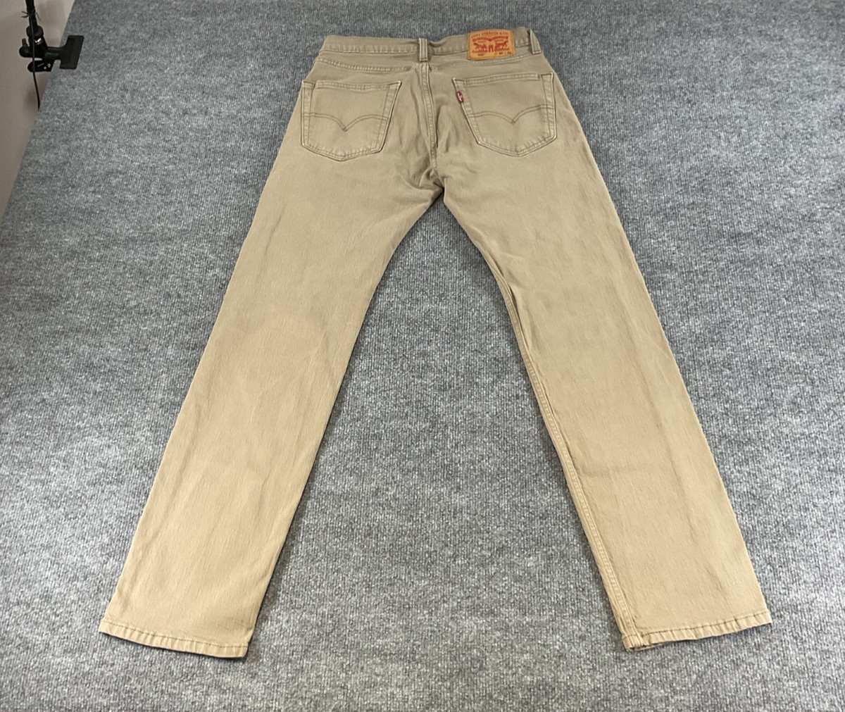 Levi’s 505 Regular Fit Jeans Mens 30×32 Tan Khaki Straight Leg Denim Casual