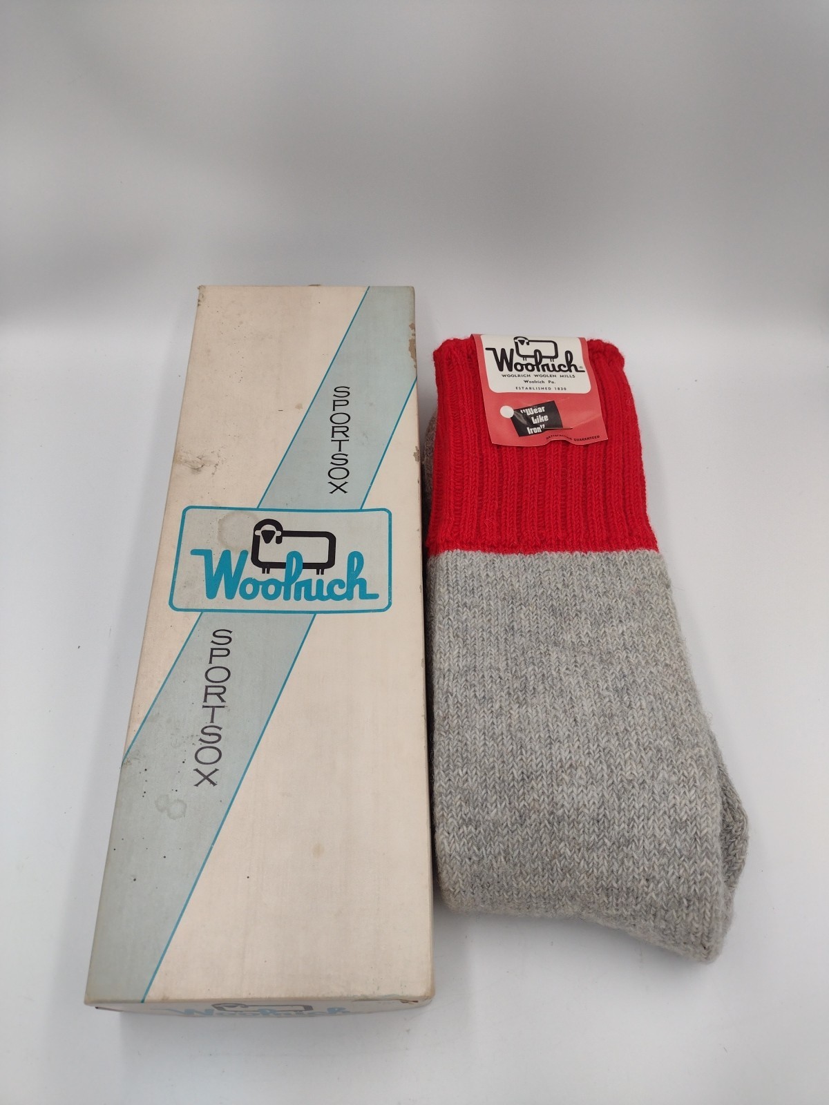 NOS Woolrich Woolen Mills Sportsox With Retail Box Wear Like Iron Vintage Socks
