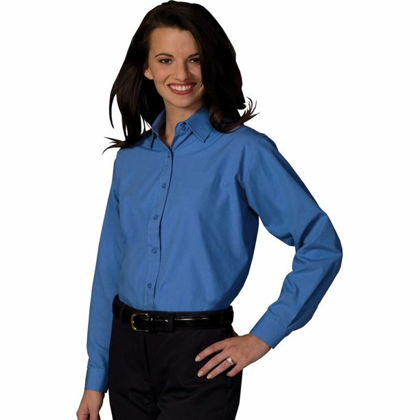 Edwards Ladies Style 5363 Royal Blue Long Sleeve Broadcloth Shirt Size XL