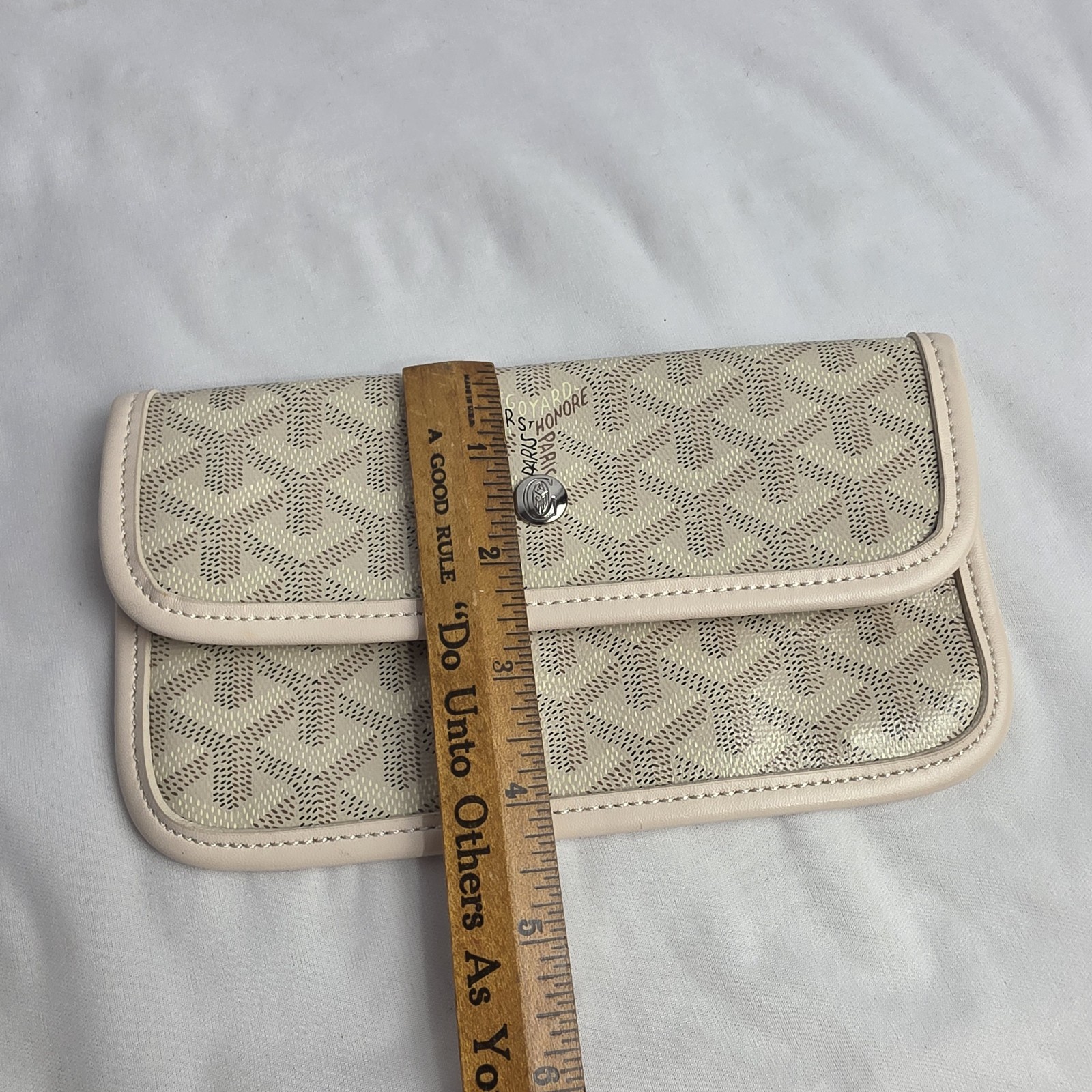 Goyard Goyardine Herringbone PVC Leather Pouch Bag Wallet 7.75″ Pre-Owned