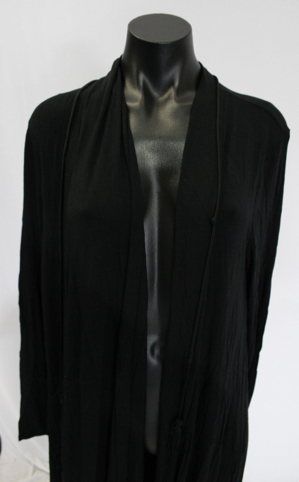 Donna Karan Women’s New York Solid Loungewear Robe AP2 Black Medium NWT