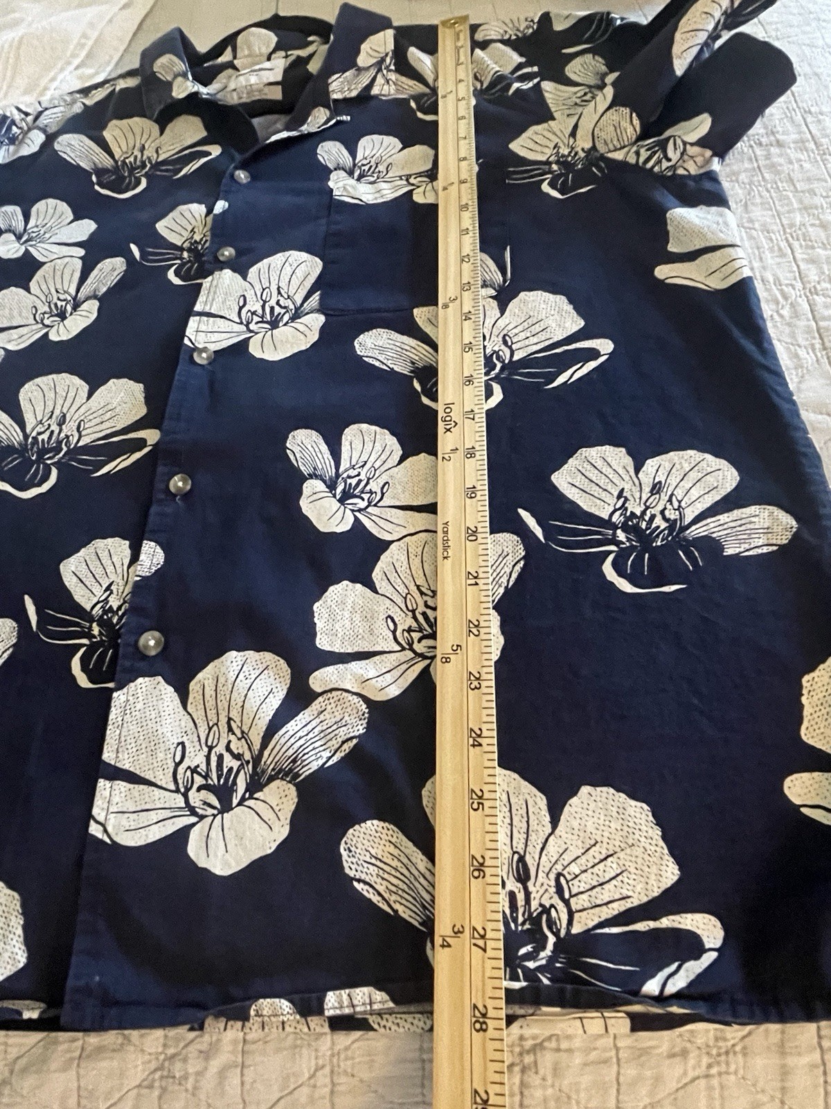 Goodfellow & Co Men’s 2XL Slim Blue/White Floral Short Sleeve Shirt