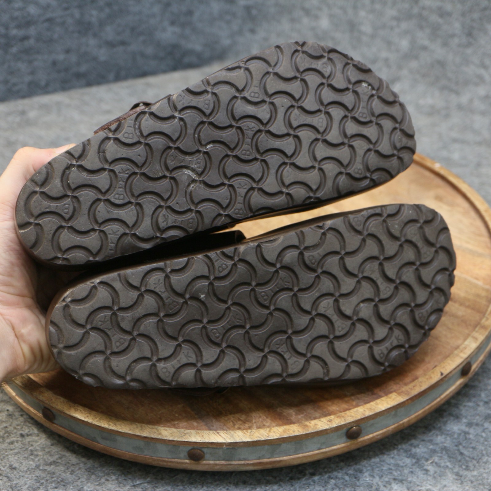 Birkenstock London Womens 38 US 7 Reg. Brown Oiled Leather Clogs Shoes Slip On