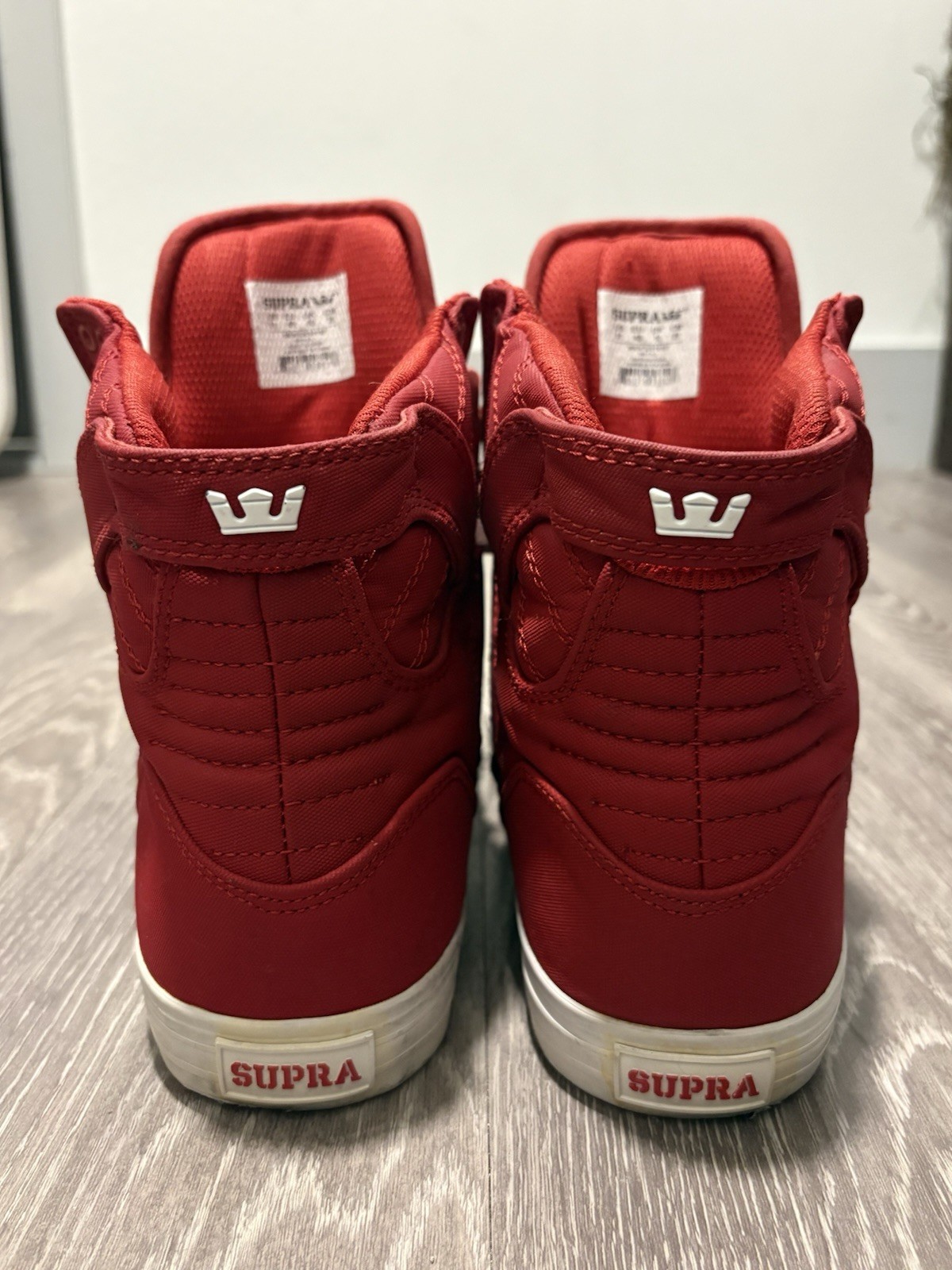 SUPRA Muska 001 Men’s Red/White High Top Lace-Up Athletic Sneakers