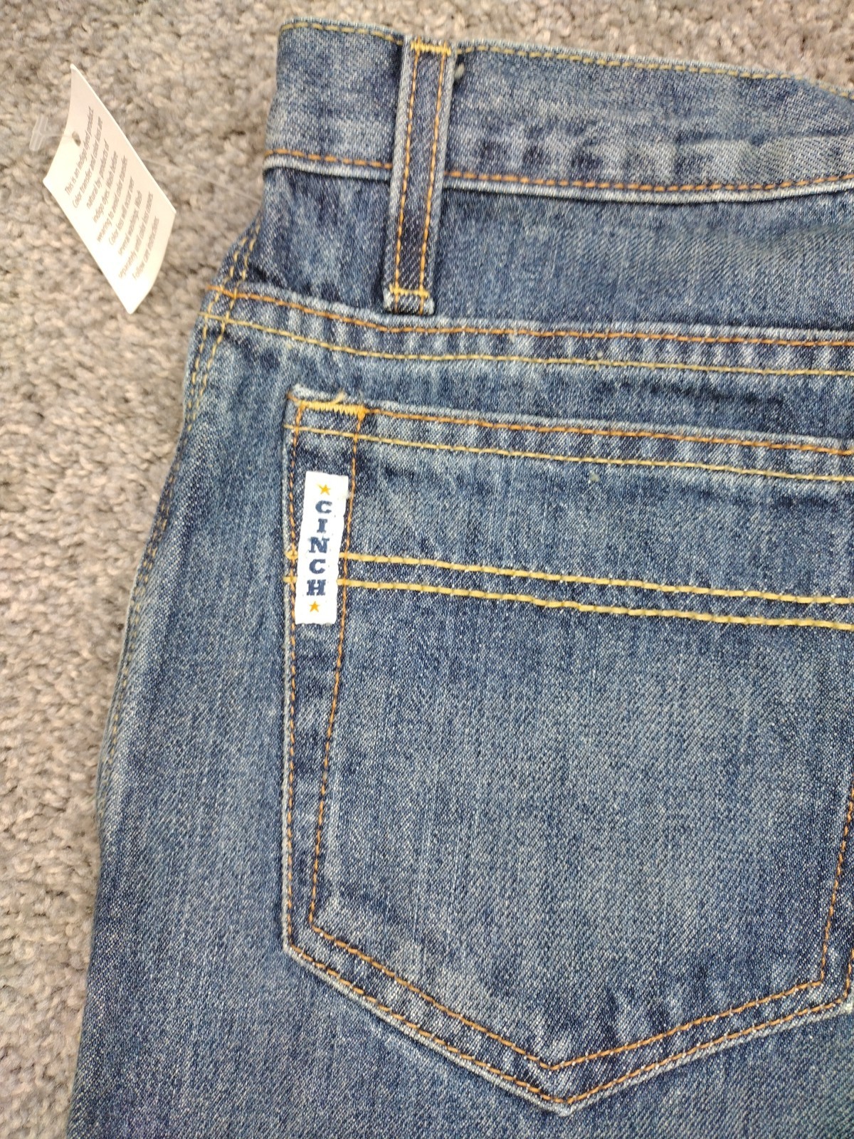 Cinch Men’s White Label Relaxed Fit Jeans Dark Stonewash Indigo Size 29×36 NWT