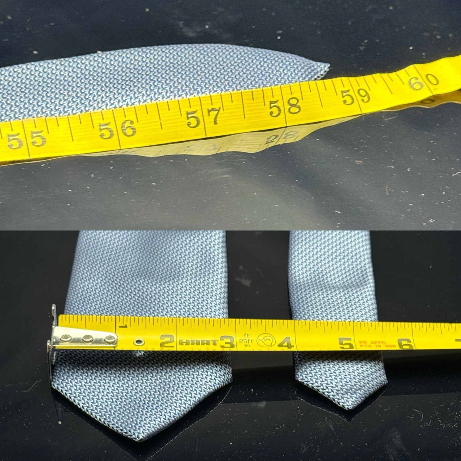 MICHAEL KORS MK Blue Textured Pattern Neck Tie Classic Length 57″-60. 100% Silk
