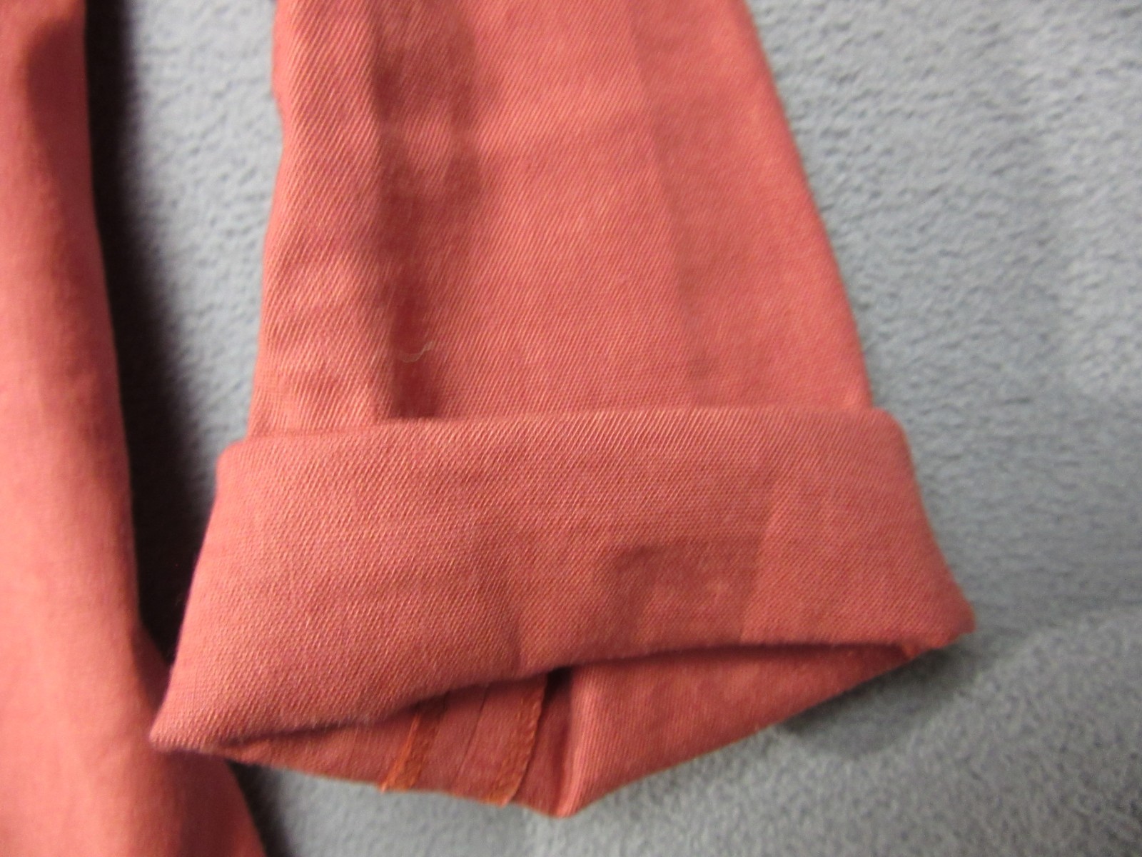 Theory Blouse Womens Medium Pink Coral Stretch Linen Blend 3/4 Sleeve Boat Neck