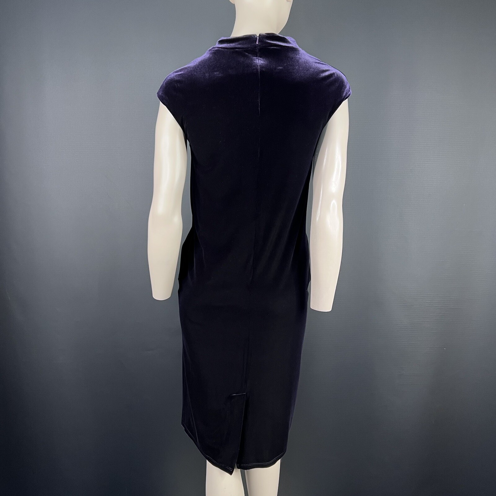 Phase Eight Joelle Dress 10 Purple Velvet Shift High Neck Cocktail Wedding Guest