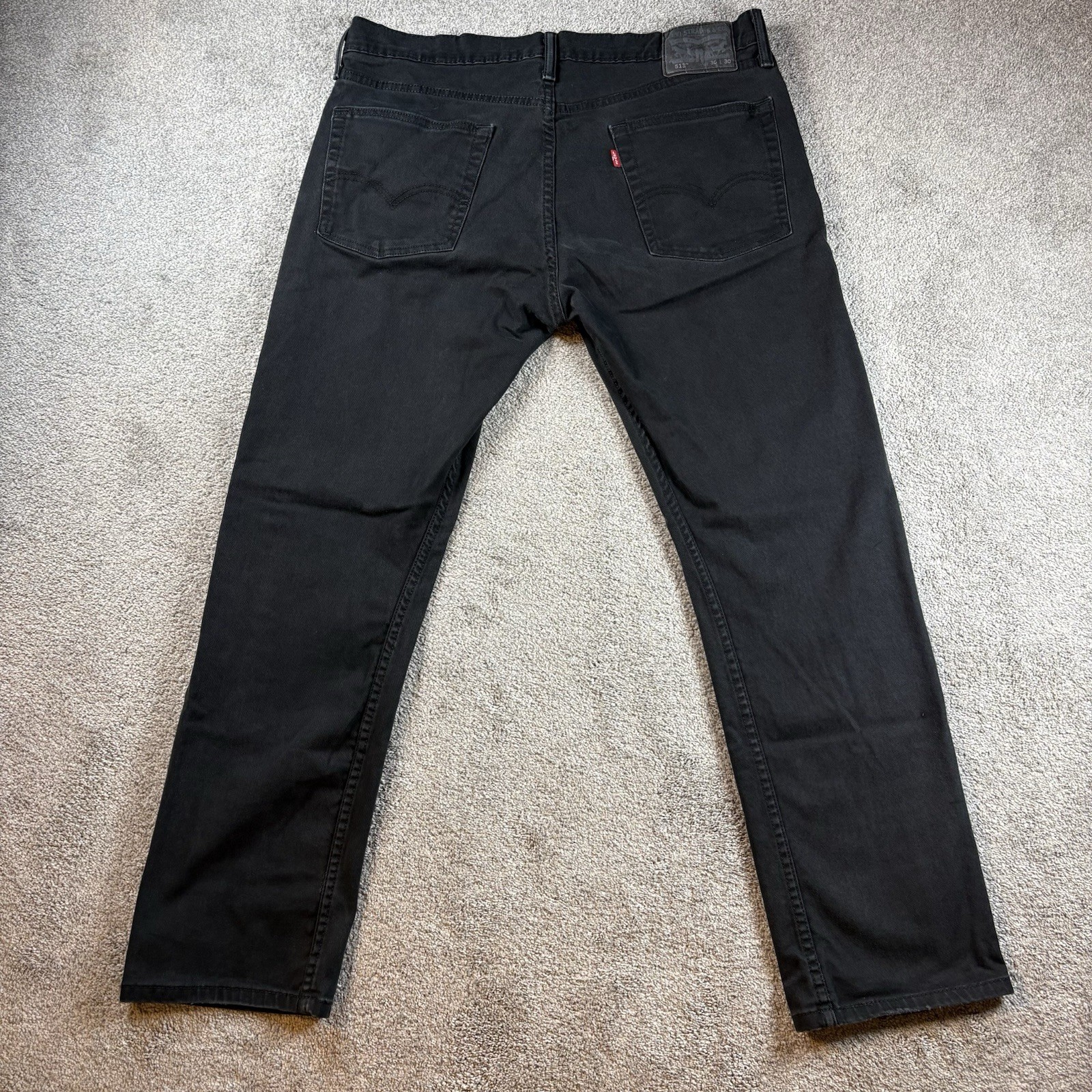 Levi’s 513 Jeans Mens 36×30 Slim Straight Black Dark Wash Denim Fit 36×29