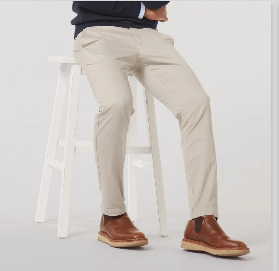 Perk Mens Feel Good Chino Pants Size 32×30 Light Khaki Stretch NWOT