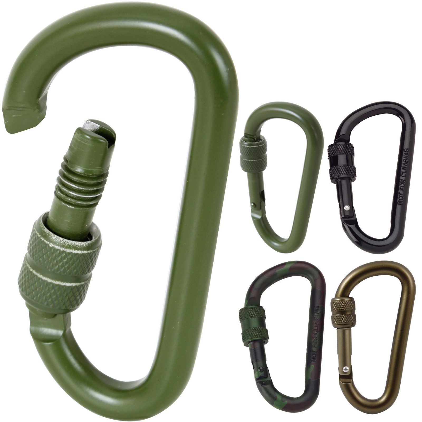 Tactical Locking Carabiner 80mm Aluminum Lightweight Strong Belt Keys Holder