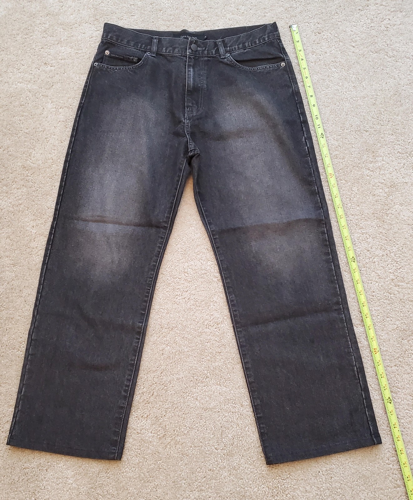 CALVIN KLEIN MENS DENIM DARK WASH JEANS-CLASSIC STRAIGHT FIT-33 x 32