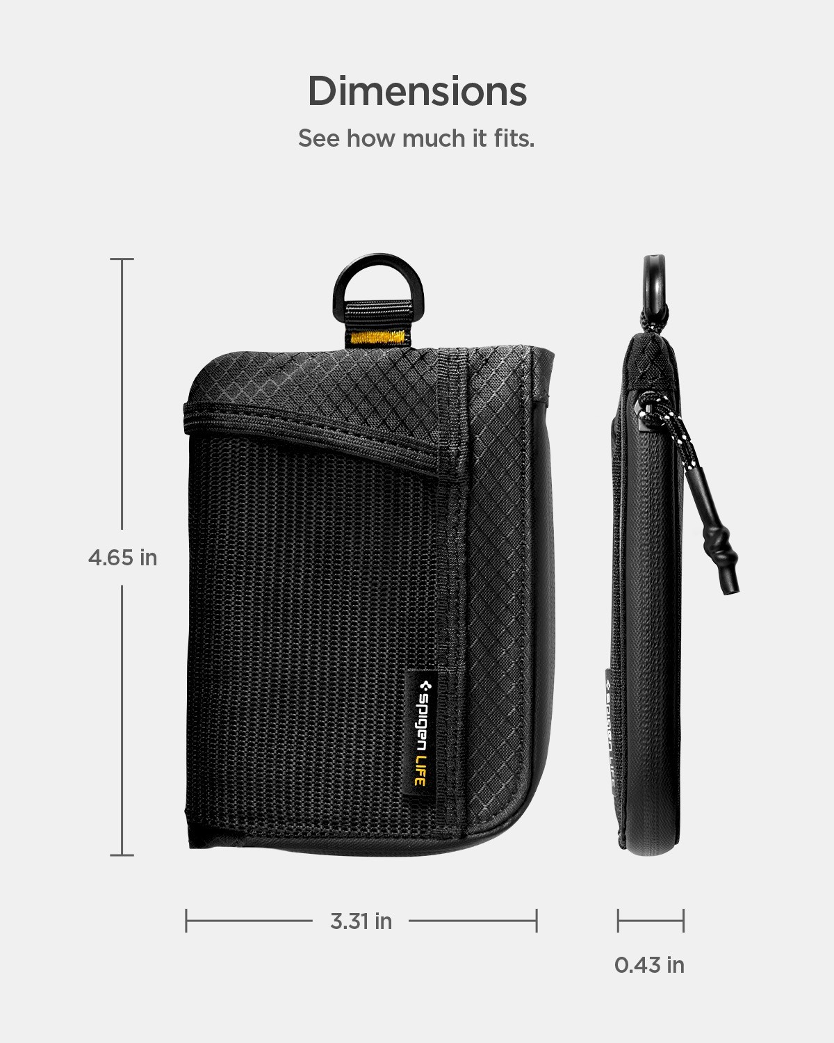 Spigen Life Soft Card Holder RFID Blocking Slim EDC Wallet with Mesh Pocket