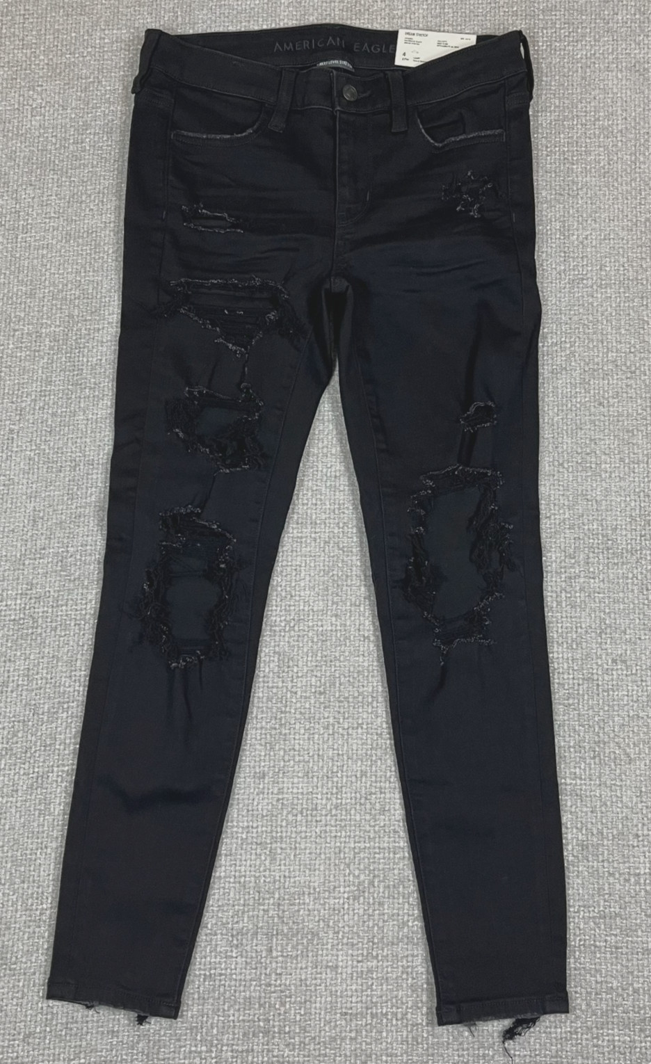 NWT American Eagle Jeggings Women’s Size 4S Black Next Level Stretch Destroyed