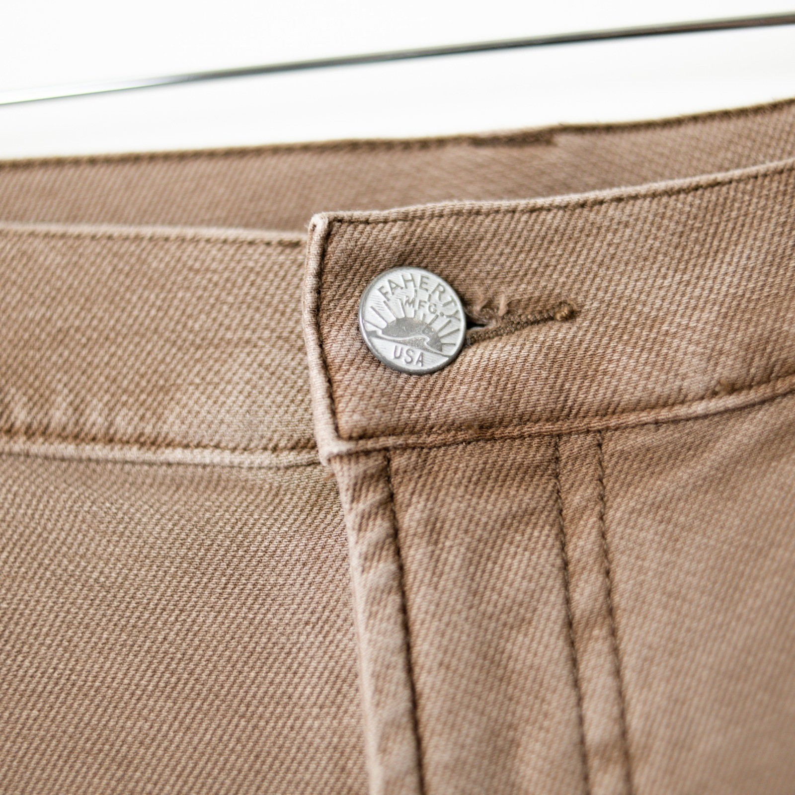 Faherty Stretch Terry 5-Pocket Pant Mens 34×30 Chocolate Brown Zipper Fly