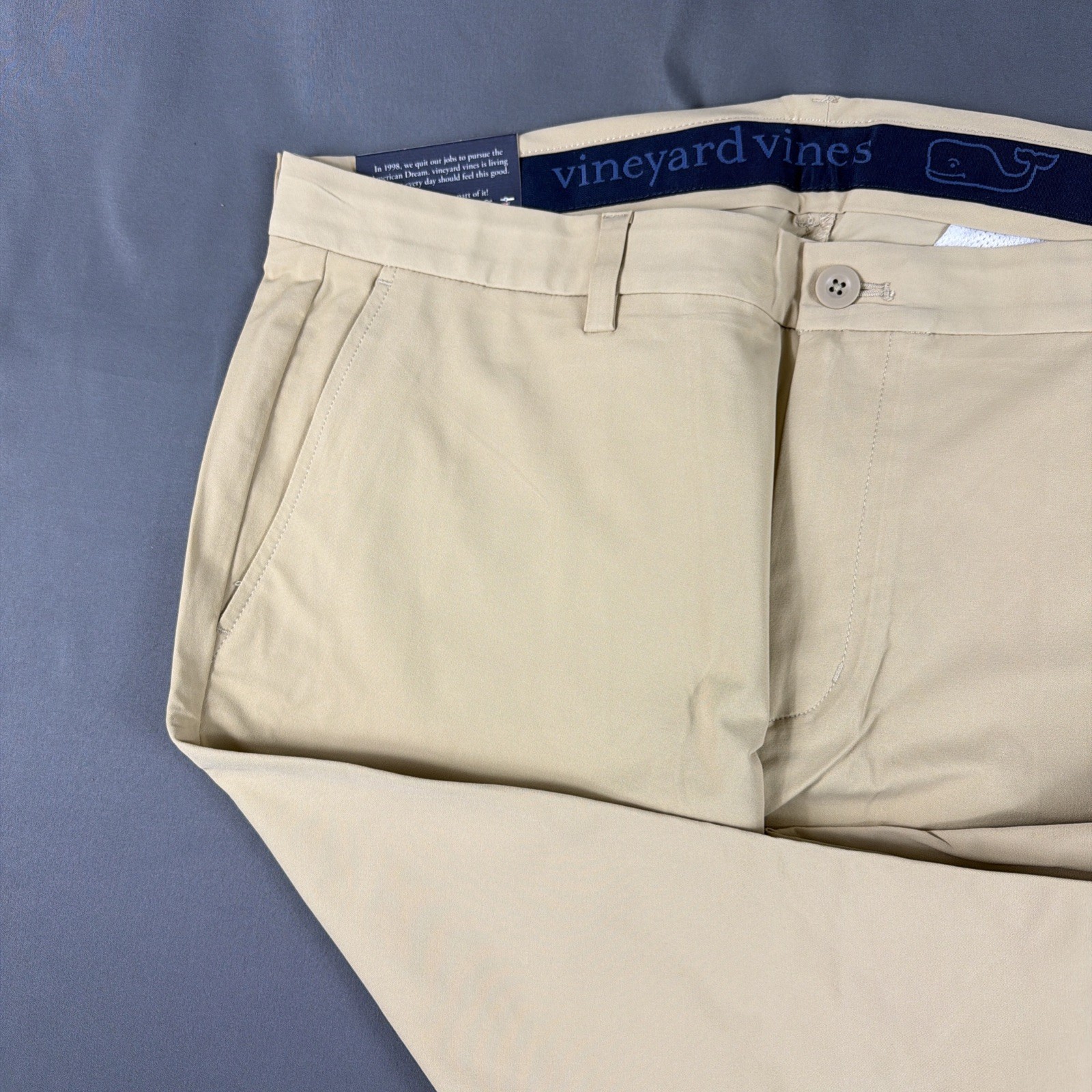 Vineyard Vines Golf Pants Performance Breaker 38 x 30 Sand Nylon Spandex NWT