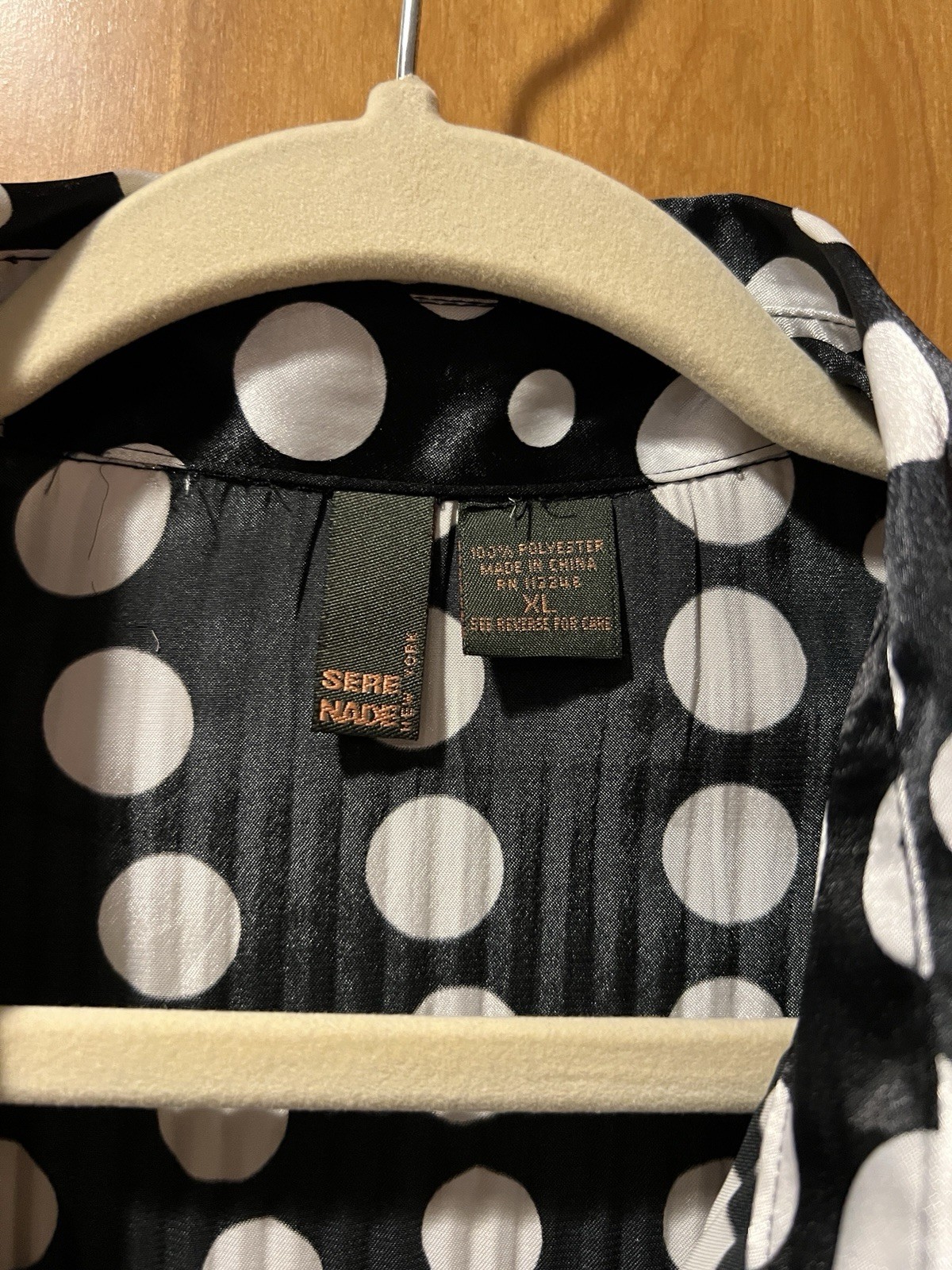 Vintage Funky White And Black Polka Dot Blouse