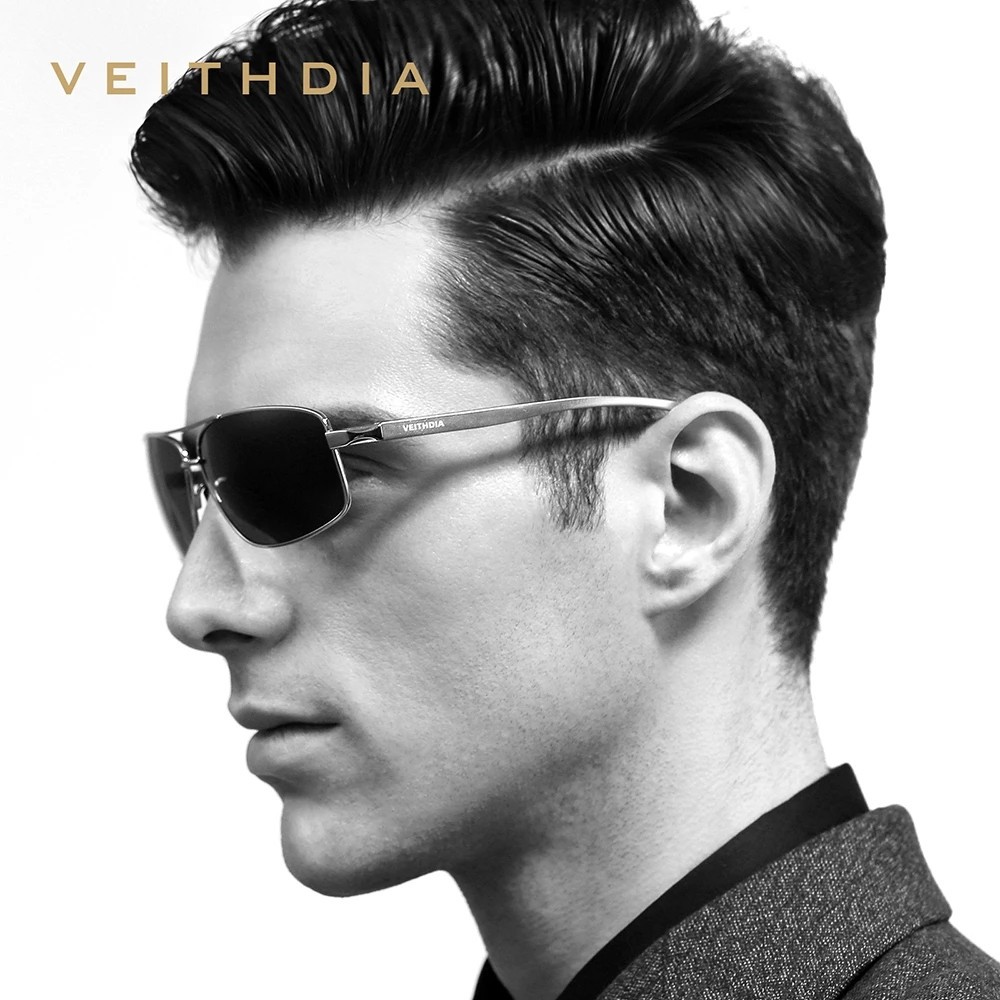 VEITHDIA Polarized Photochromic Pilot Sunglasses Men Aluminium Driving Eyewear